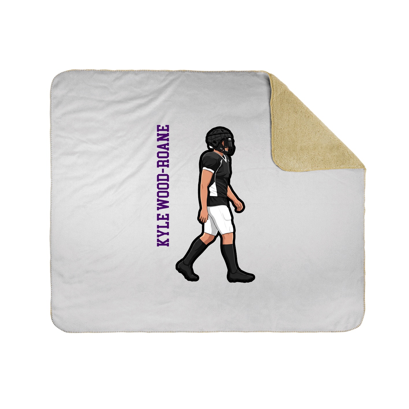 Throw Blanket — Name Vertical in White