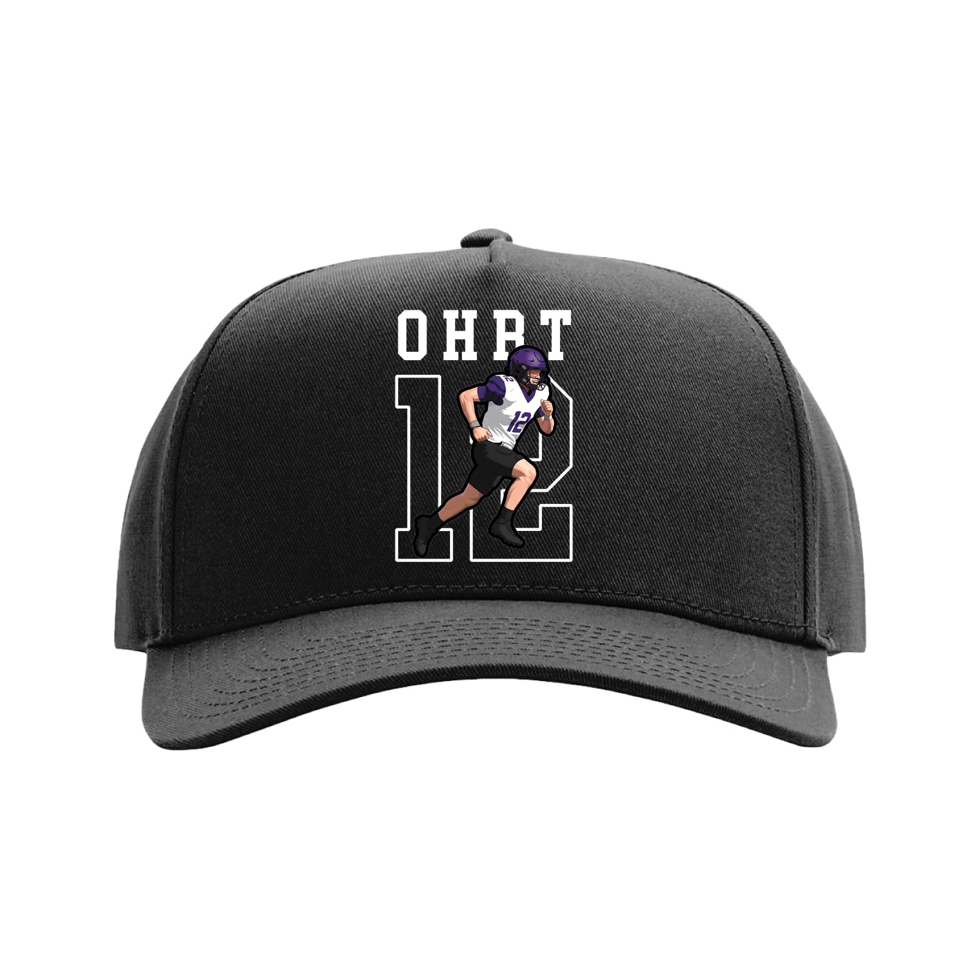 Full Fabric Five-Panel Champ Cap — Shirsey in Black