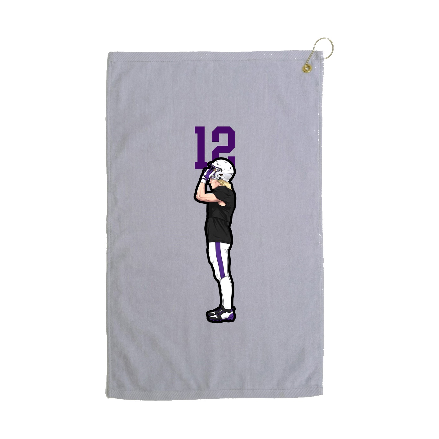 Golf Towel — Number Top in Grey