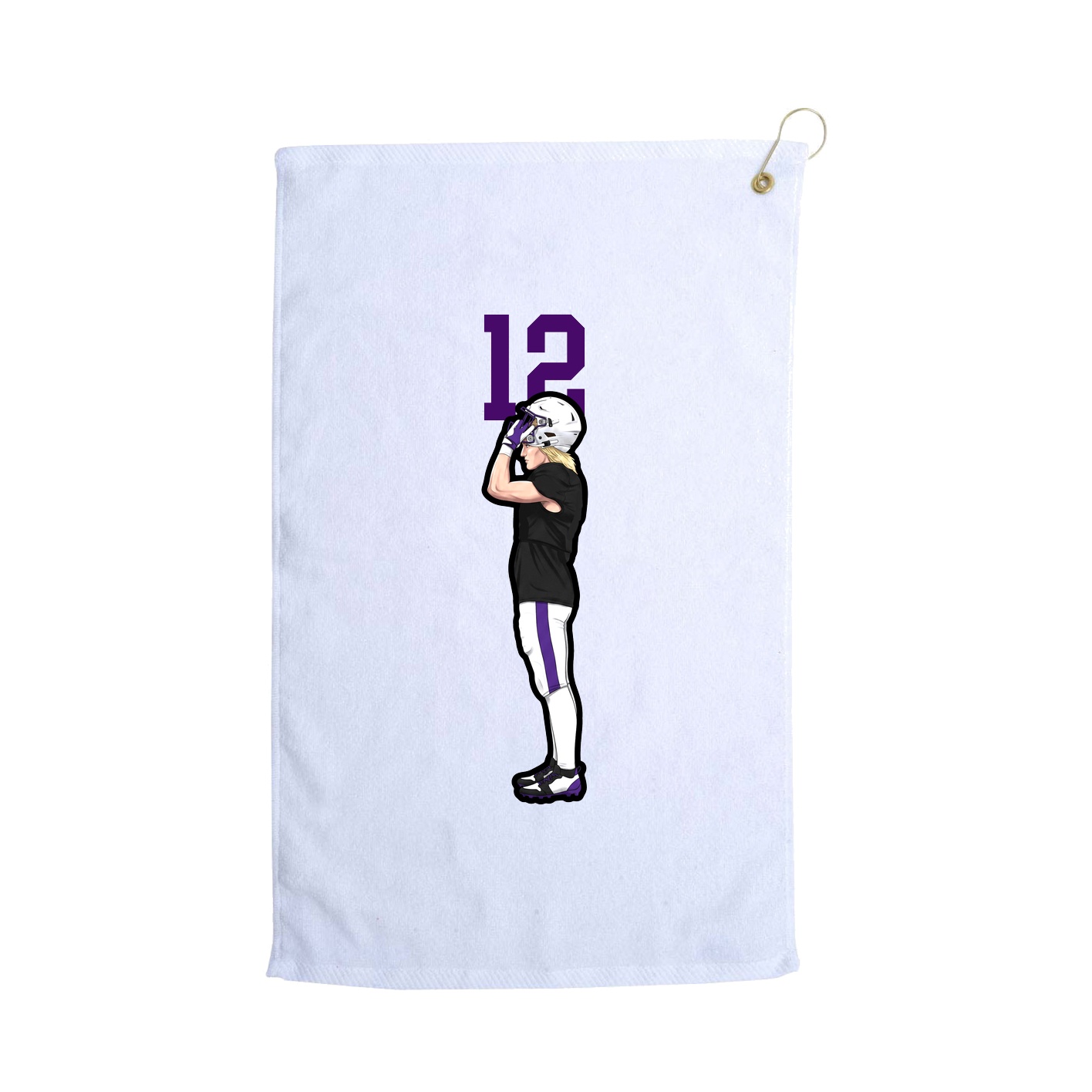Golf Towel — Number Top in White
