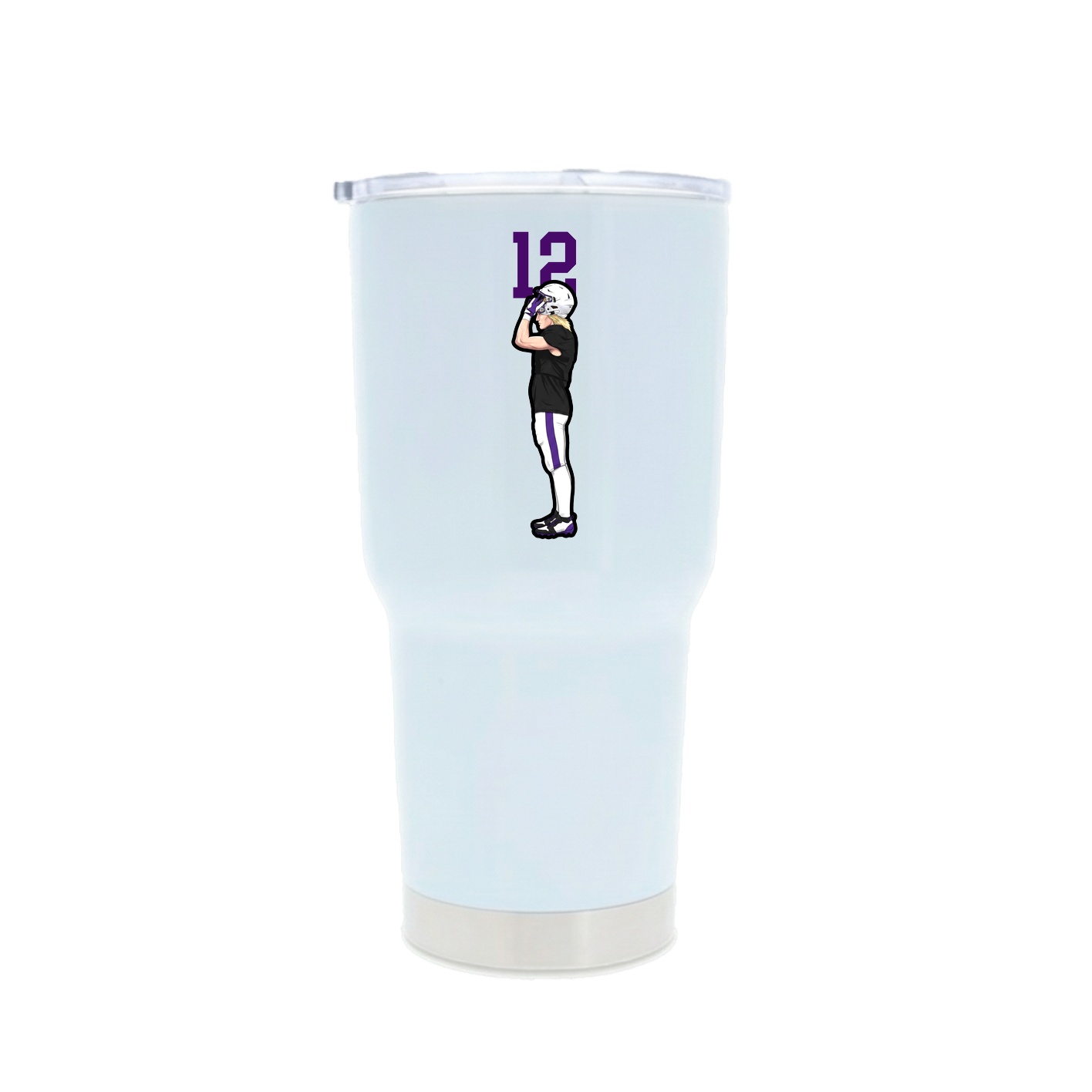 30oz Stainless Steel Tumbler — Number Top in White