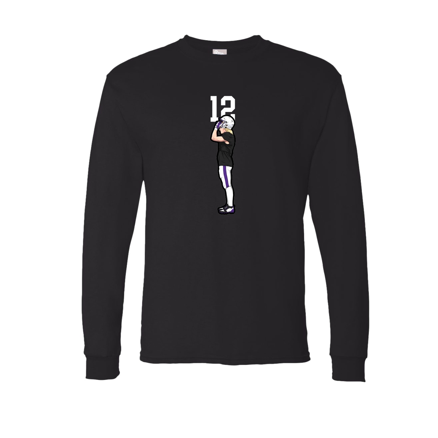 Long Sleeve Tee — Number Top in Black