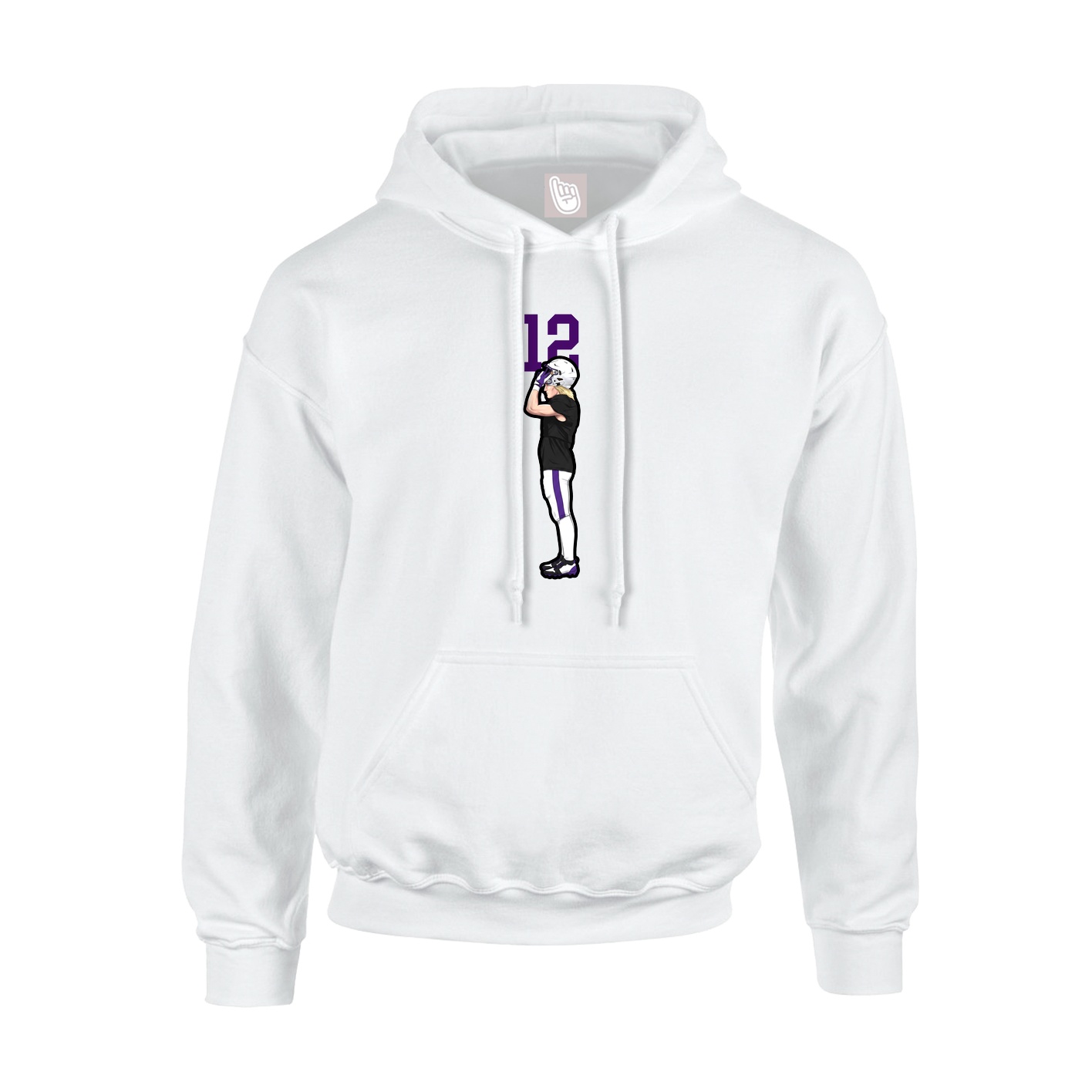 Hoodie — Number Top in White