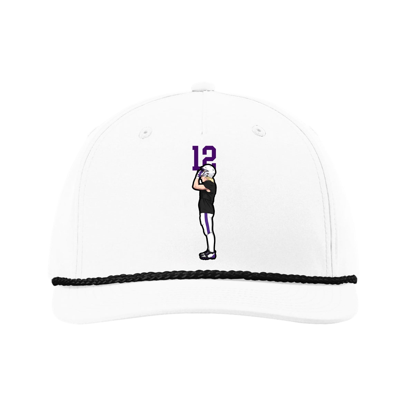 Five-Panel Classic Rope Cap — Number Top in White