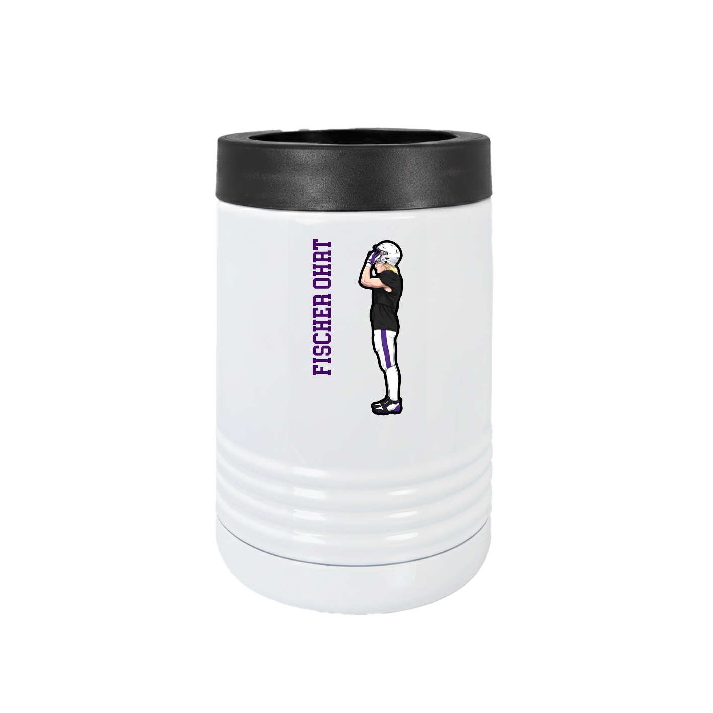 Beverage Holder — Name Vertical in White