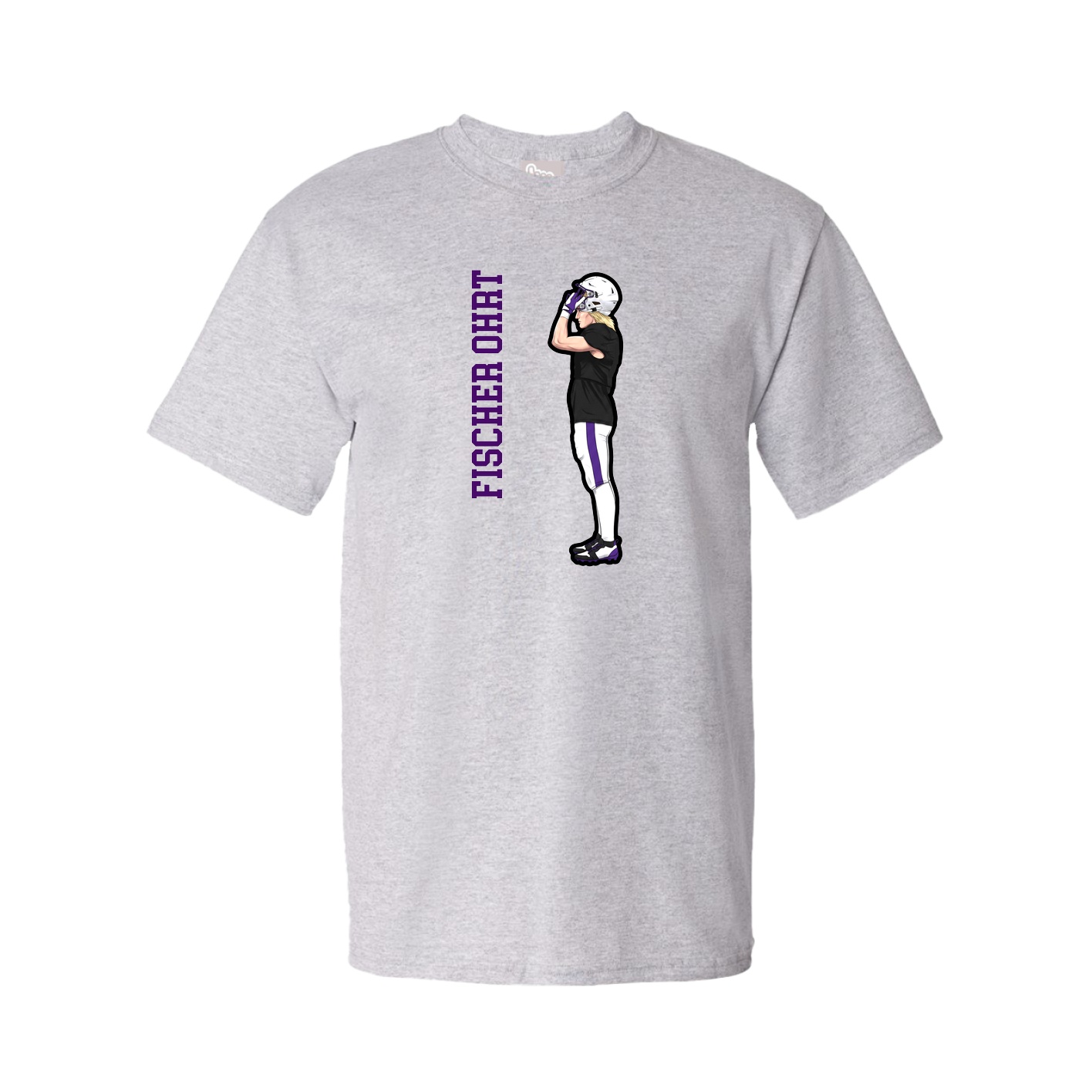 Tee — Name Vertical in Grey
