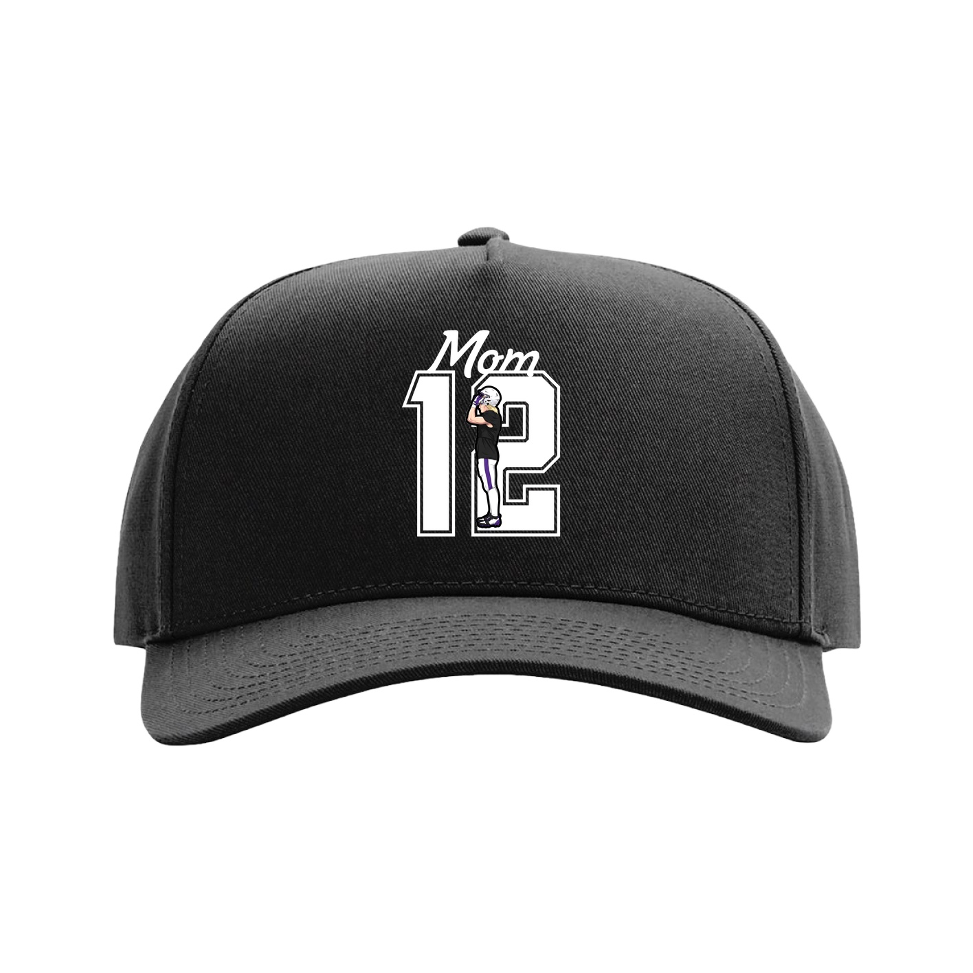 Full Fabric Five-Panel Champ Cap — Mothers Day Shirsey in Black