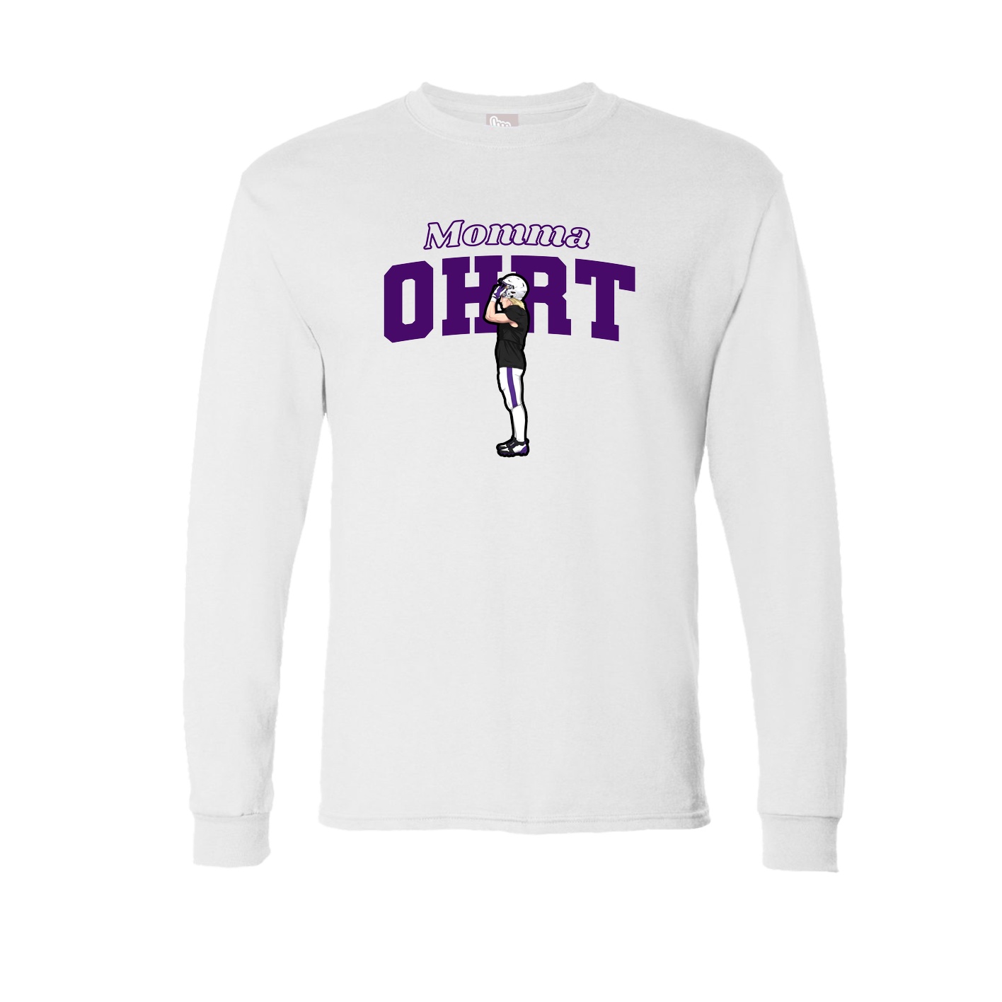 Long Sleeve Tee — Mothers Day Block in White