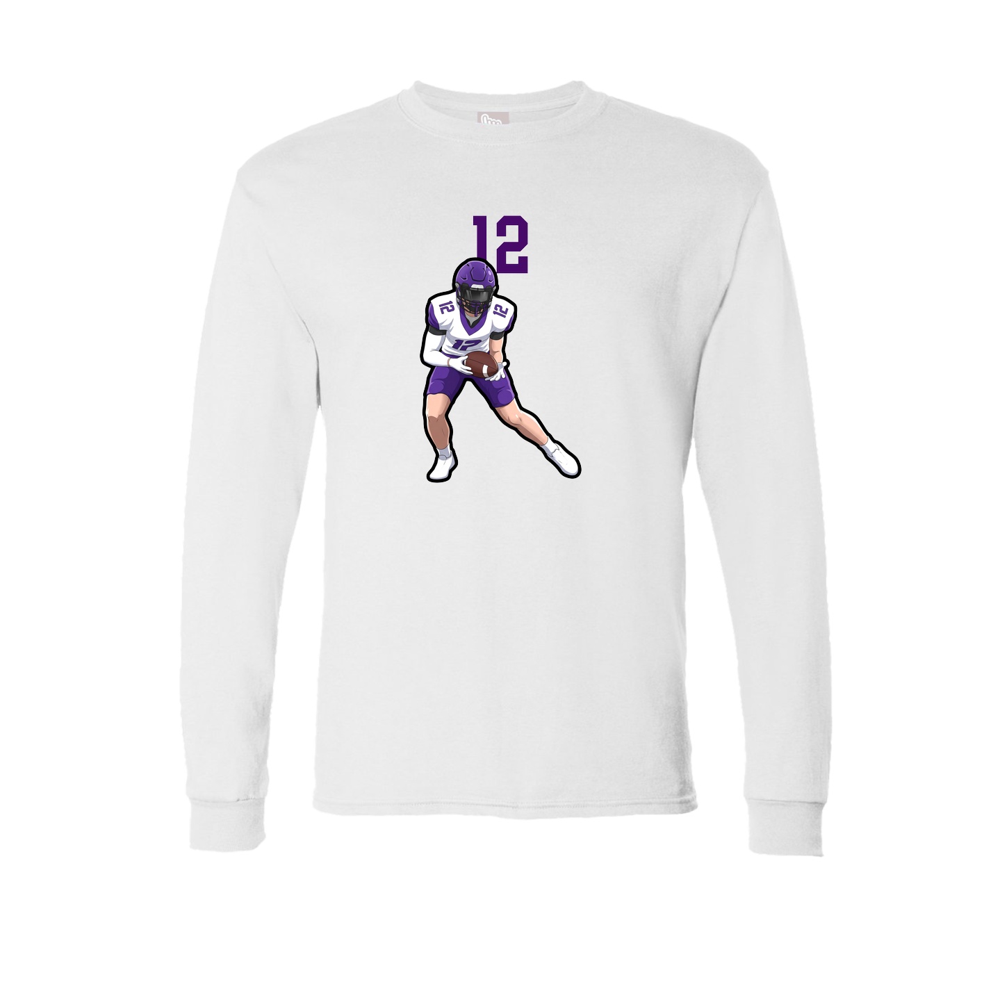 Long Sleeve Tee — Number Top in White