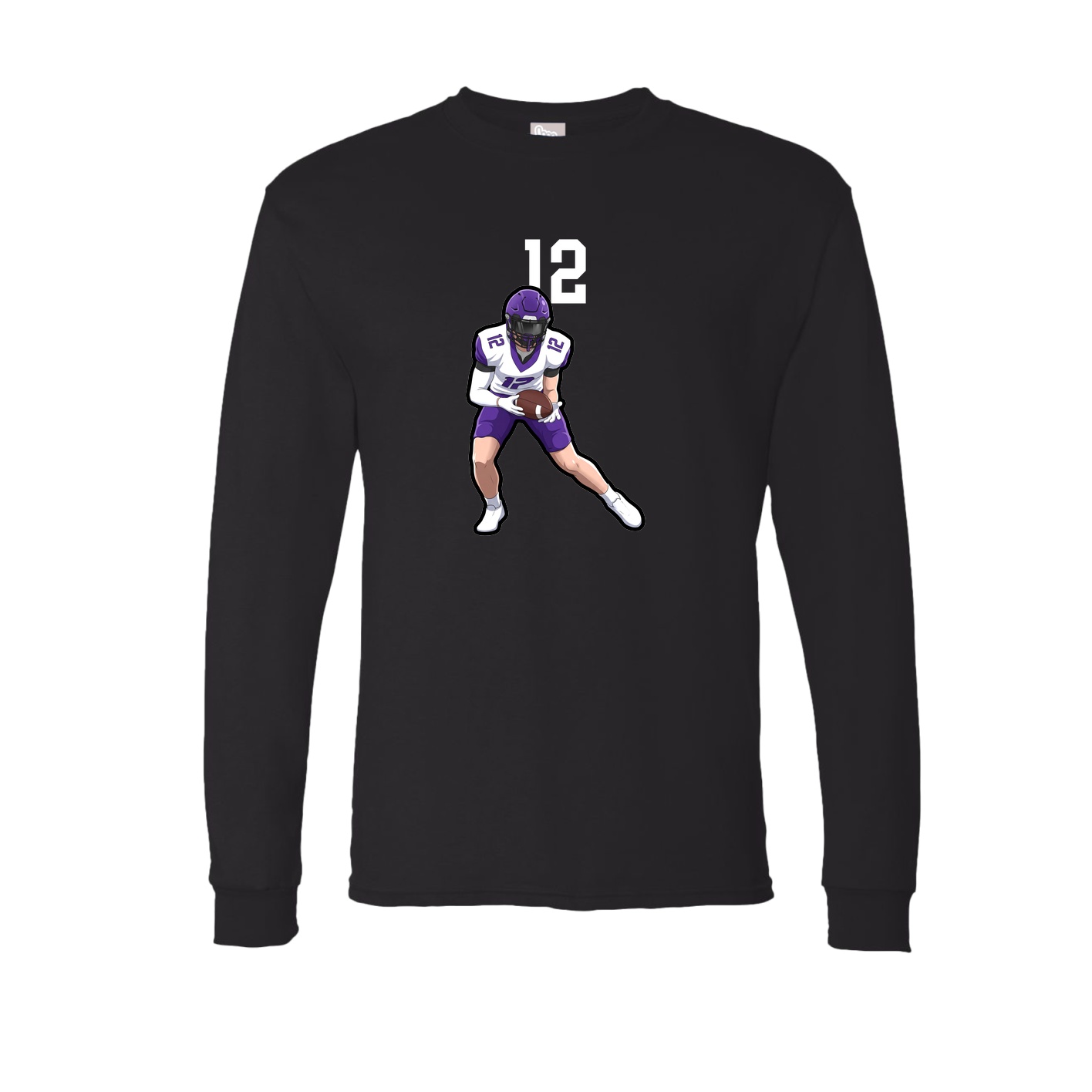 Long Sleeve Tee — Number Top in Black