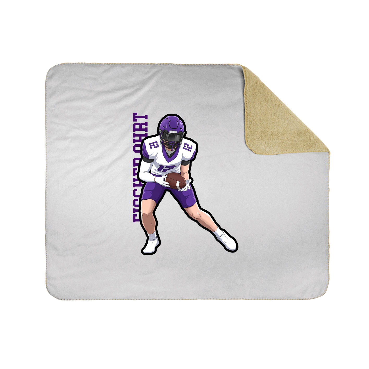 Throw Blanket — Name Vertical in White