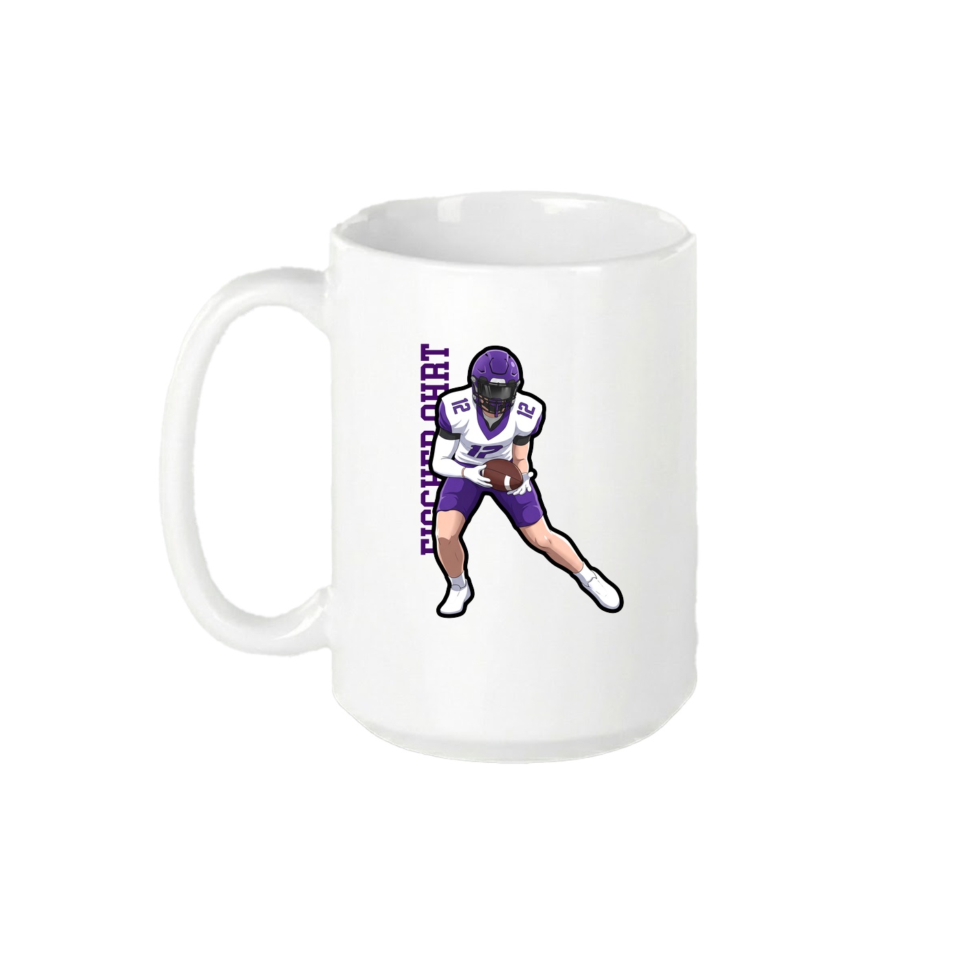 15oz Coffee Mug — Name Vertical in White