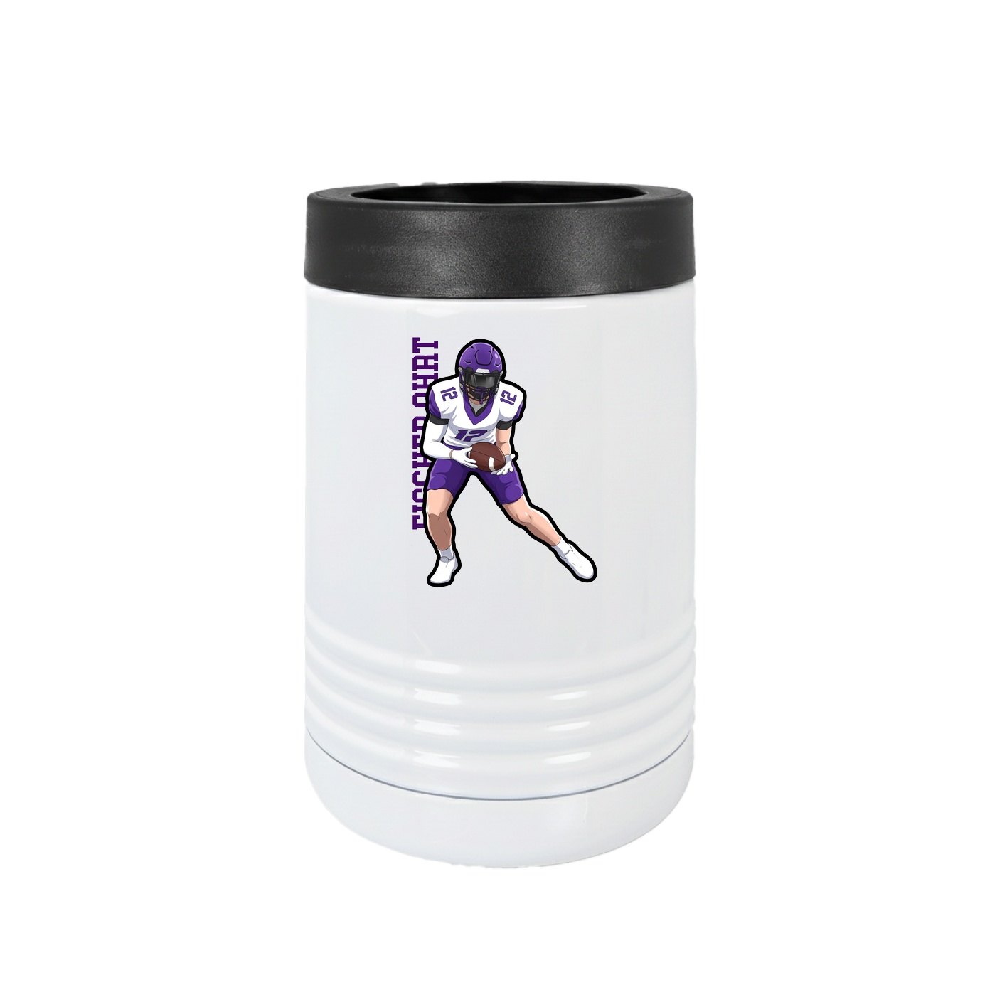 Beverage Holder — Name Vertical in White