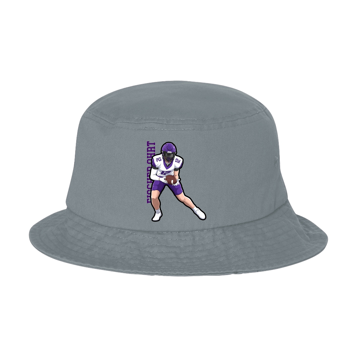 Bucket Cap — Name Vertical in Grey