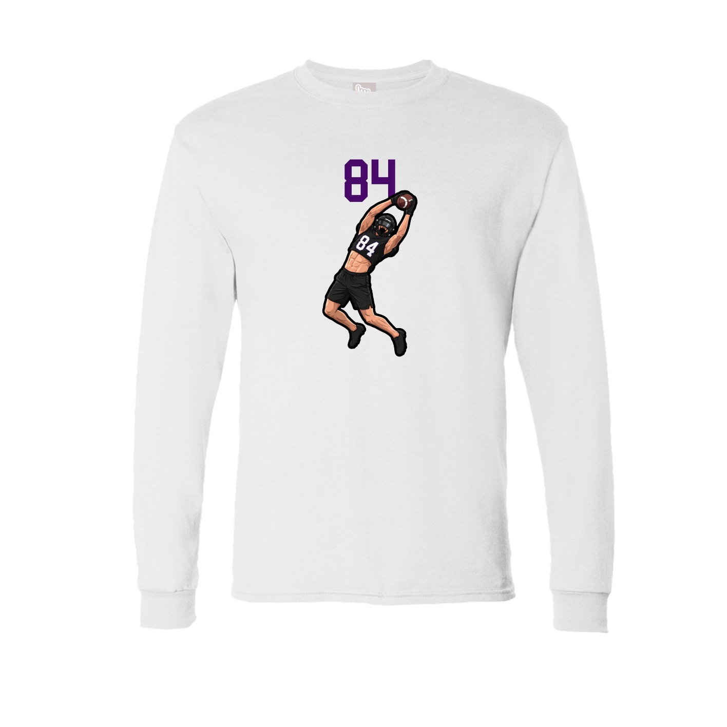 Long Sleeve Tee — Number Top in White