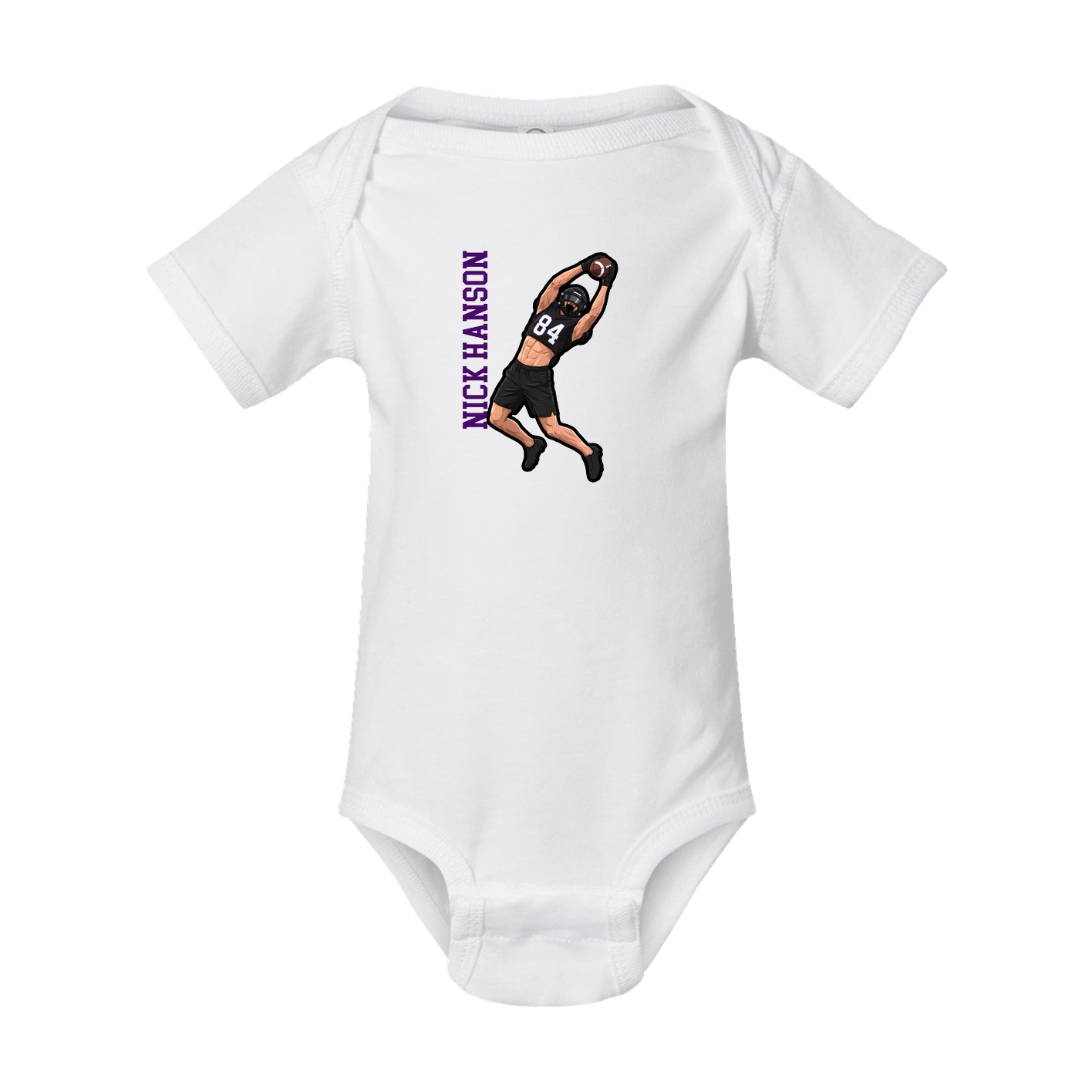 Baby Onesie — Name Vertical in White