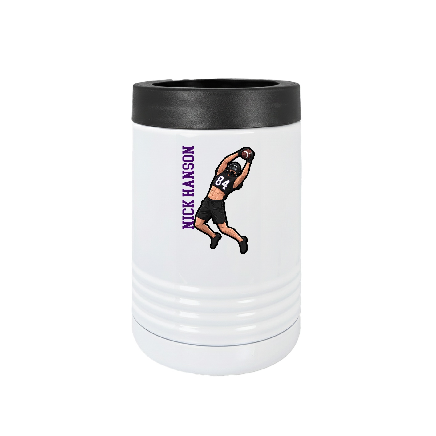 Beverage Holder — Name Vertical in White