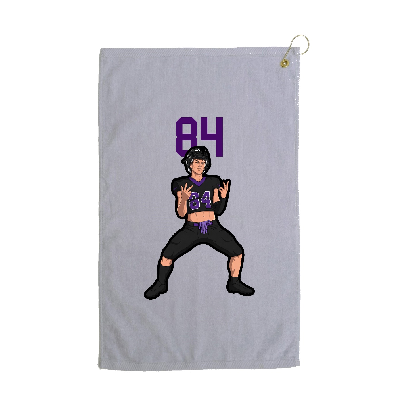 Golf Towel — Number Top in Grey