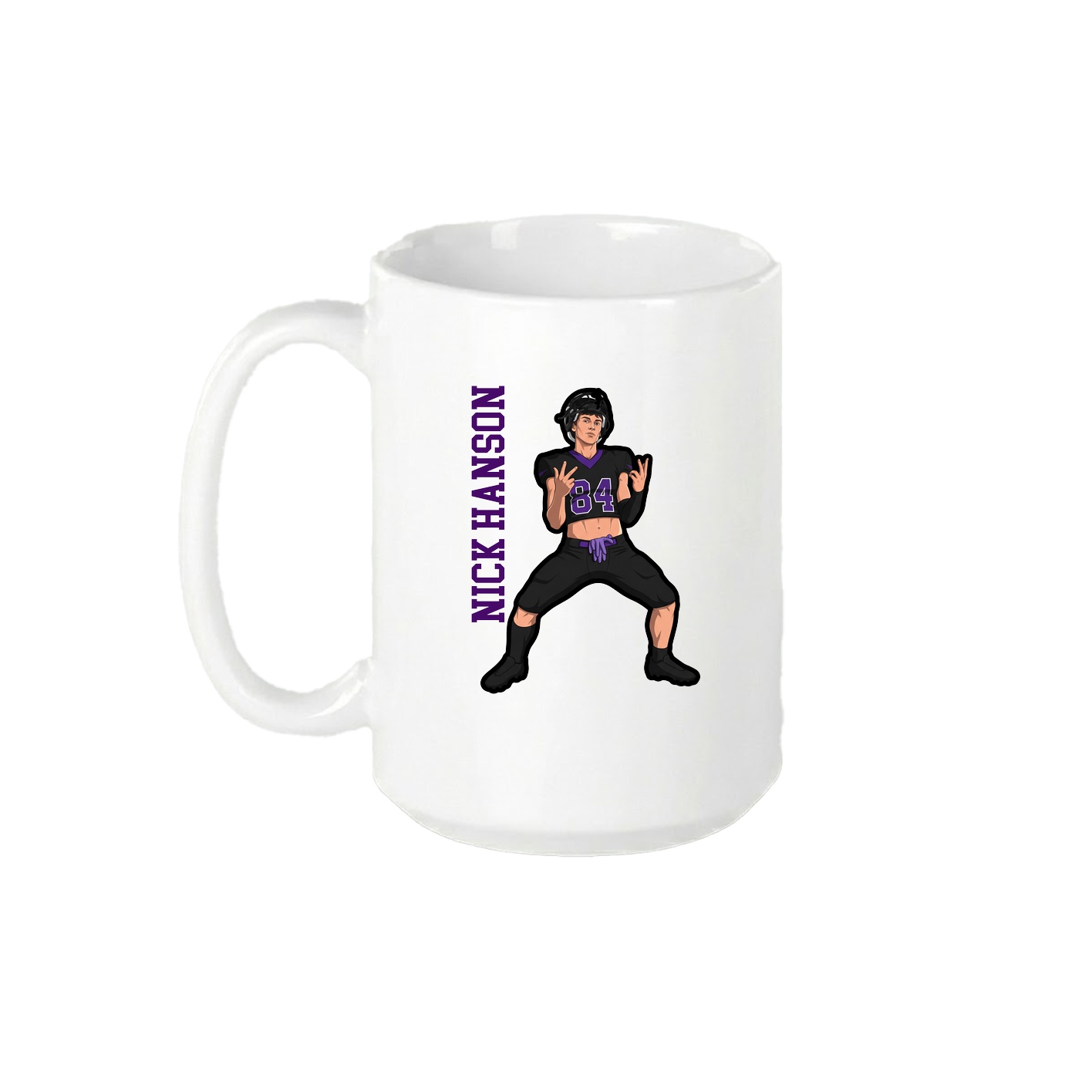 15oz Coffee Mug — Name Vertical in White