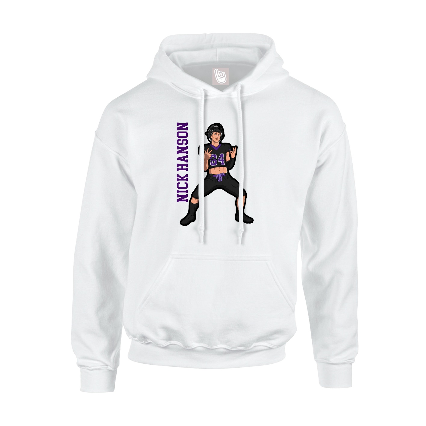 Youth Hoodie — Name Vertical in White