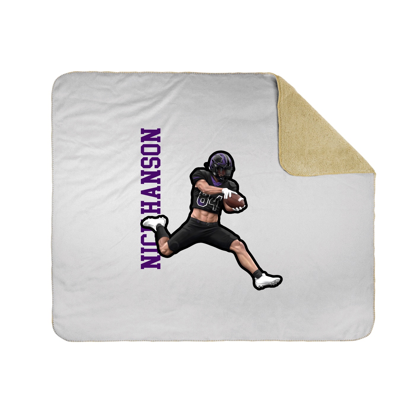 Throw Blanket — Name Vertical in White