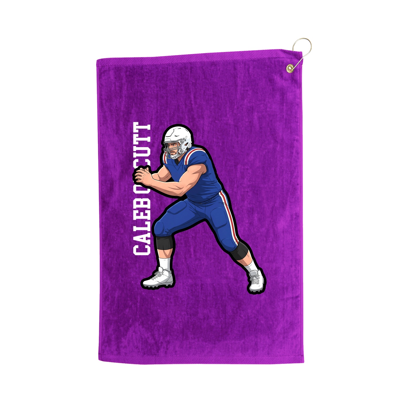 Golf Towel — Name Vertical in Purple