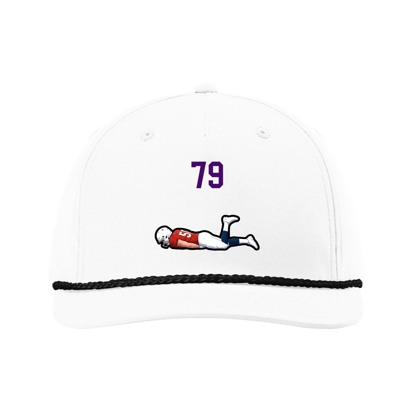 Five-Panel Classic Rope Cap — Number Top in White
