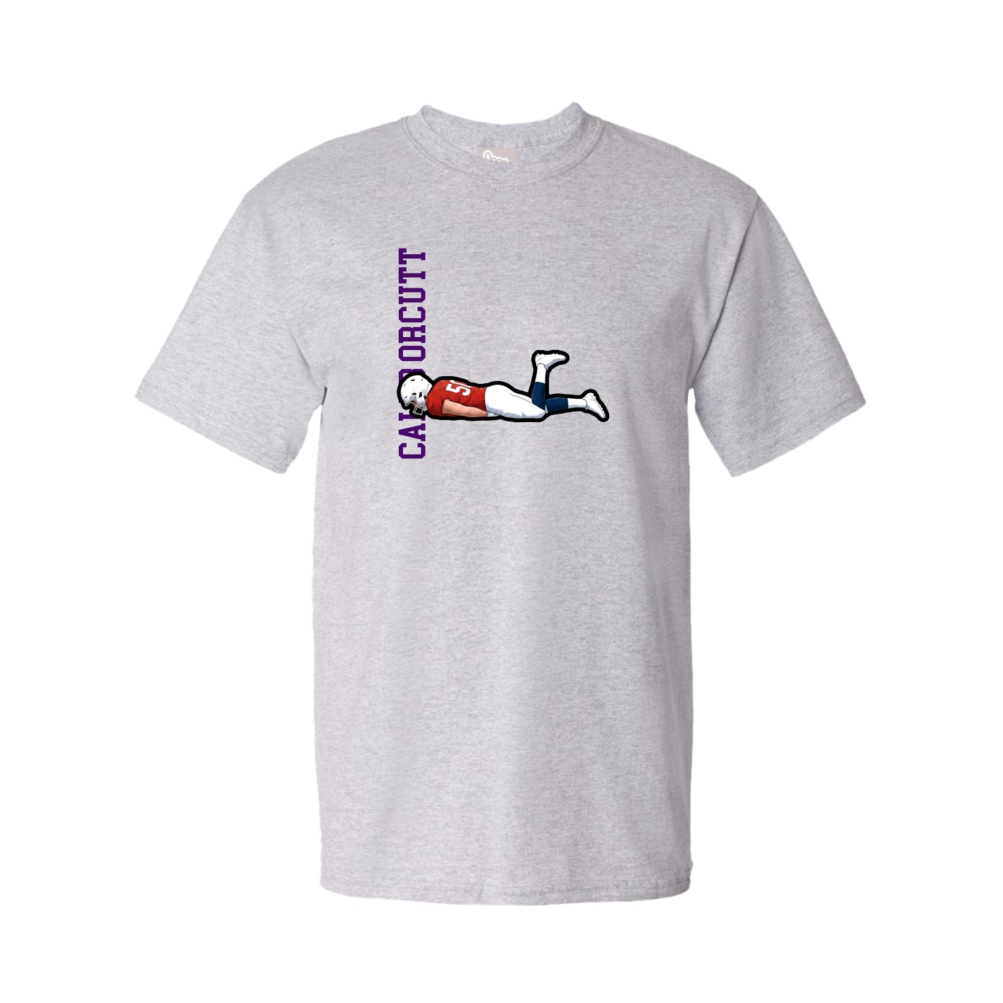 Tee — Name Vertical in Grey