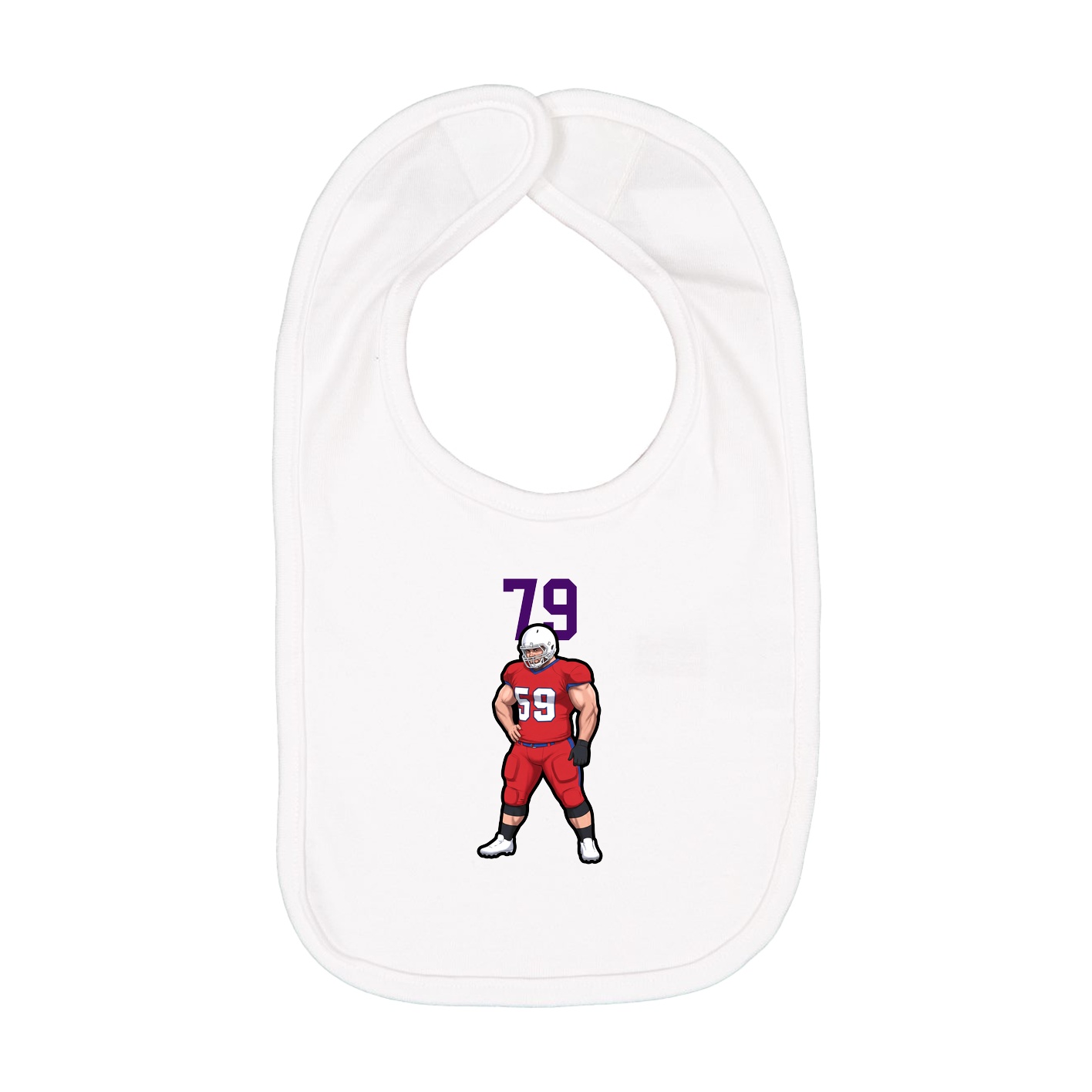 Infant Bib — Number Top in White