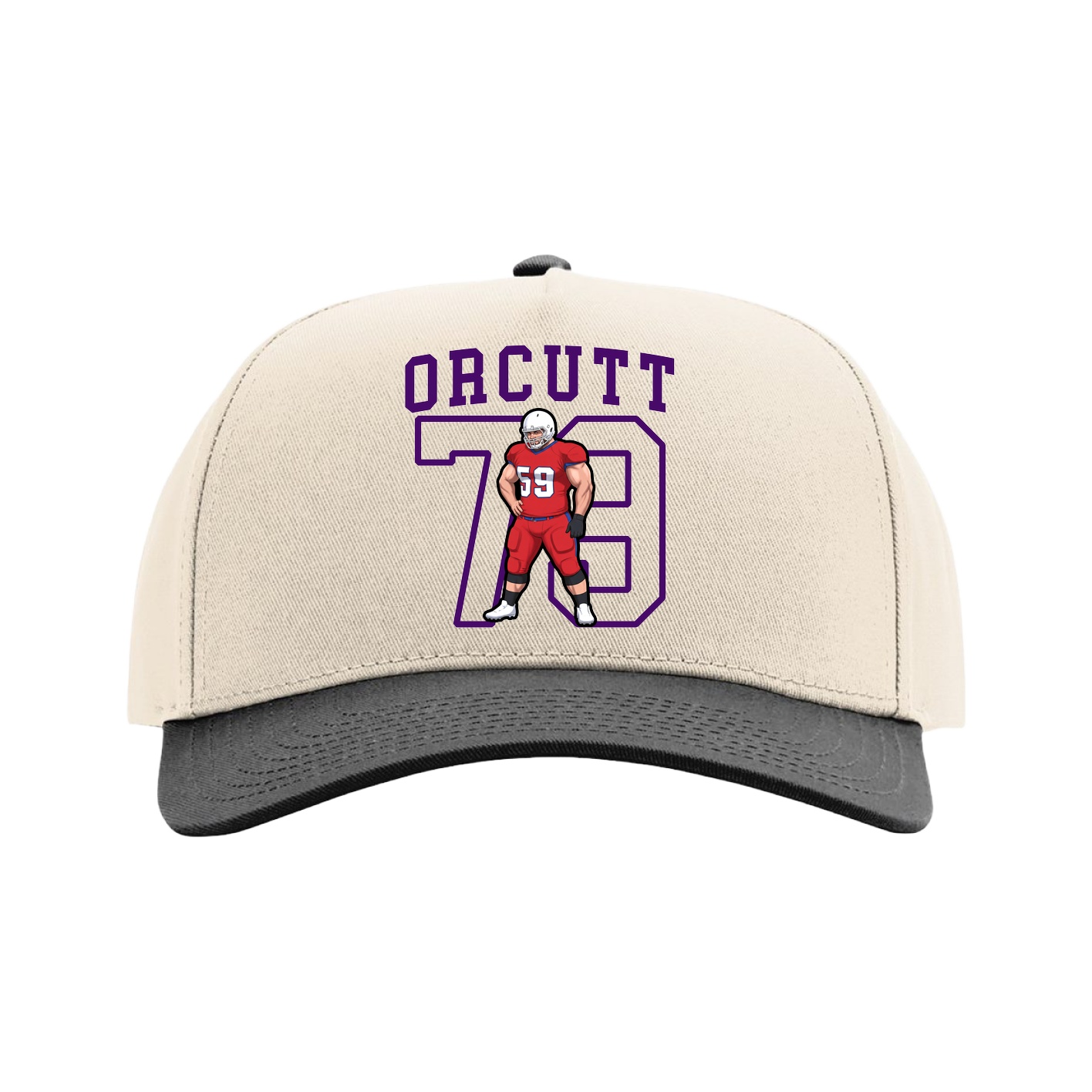 Full Fabric Five-Panel Champ Cap — Shirsey in Cream/Black