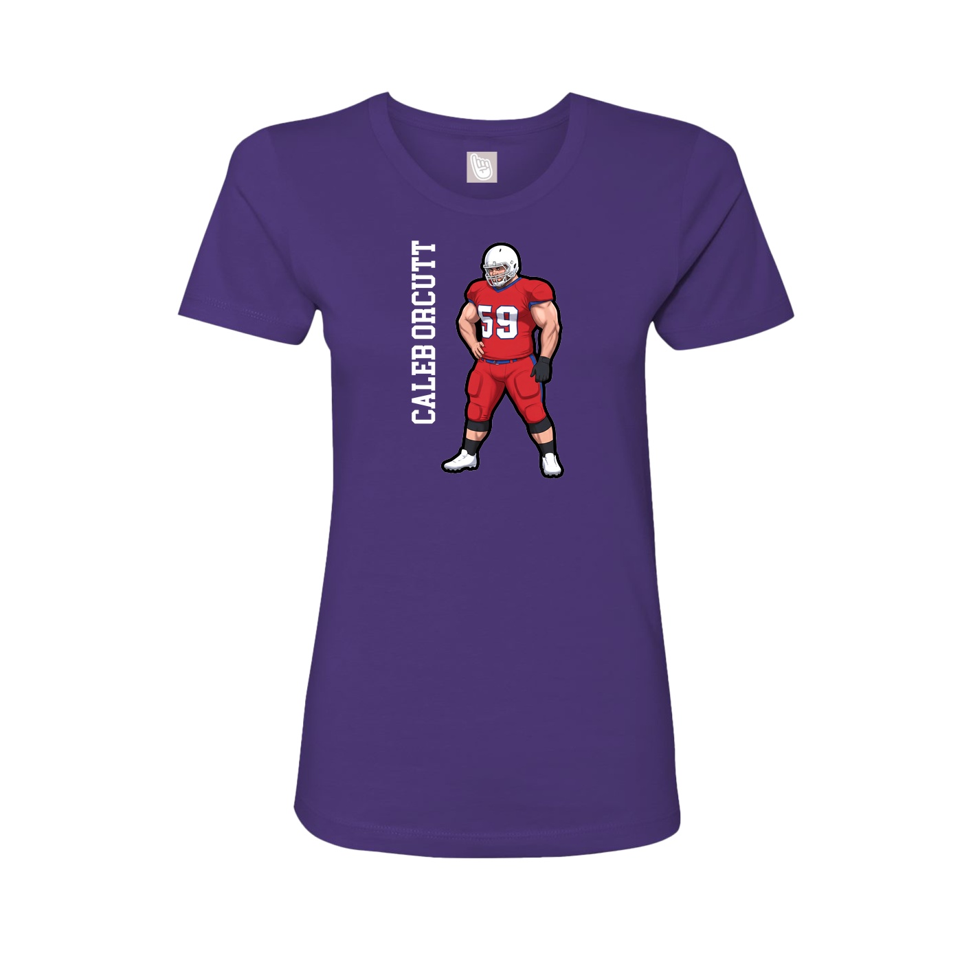 Womens Tee — Name Vertical in Purple