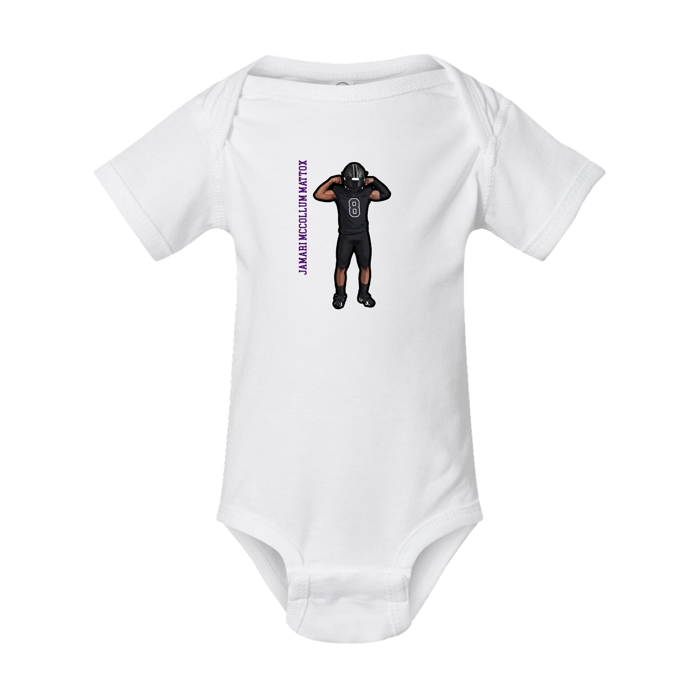 Baby Onesie — Name Vertical in White