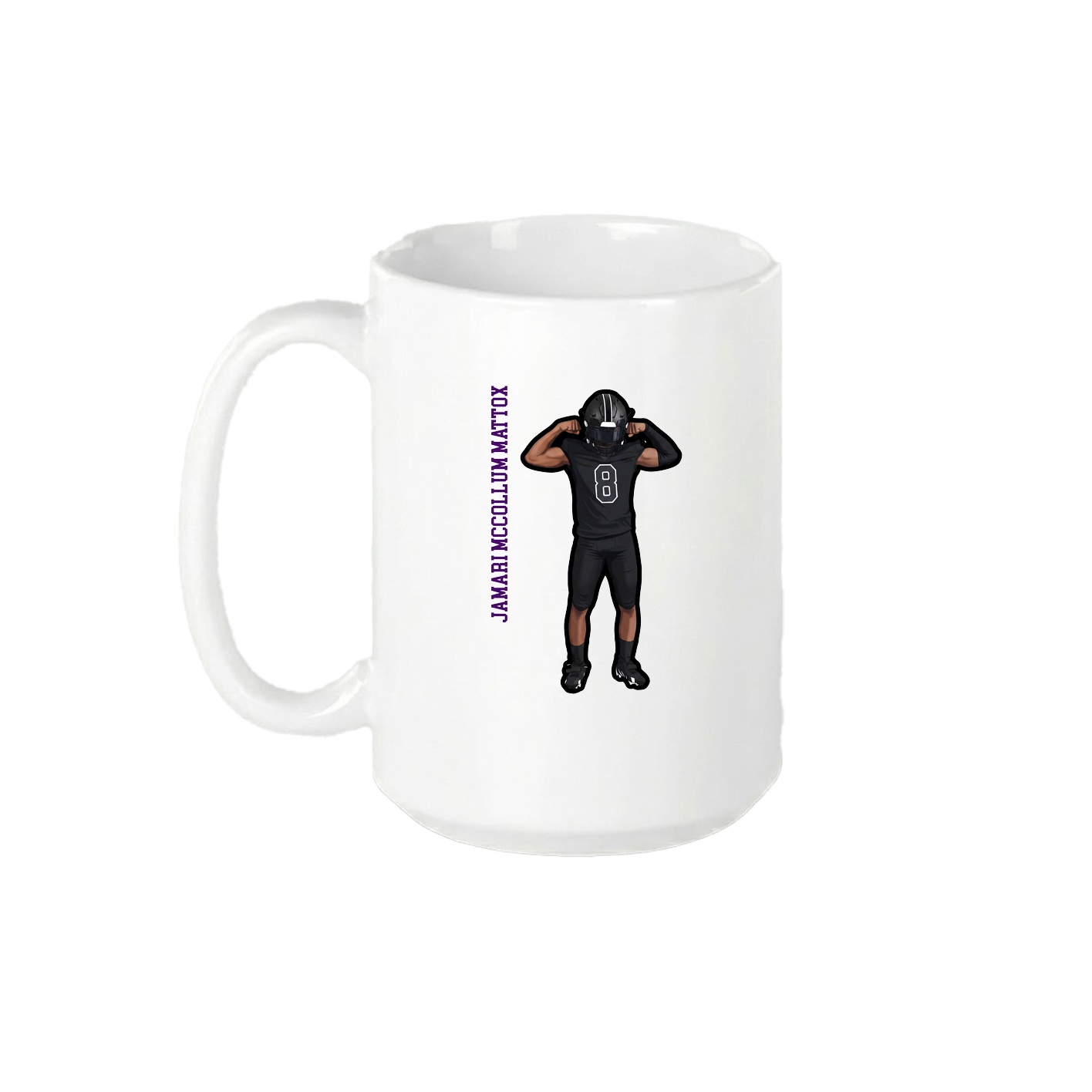 15oz Coffee Mug — Name Vertical in White