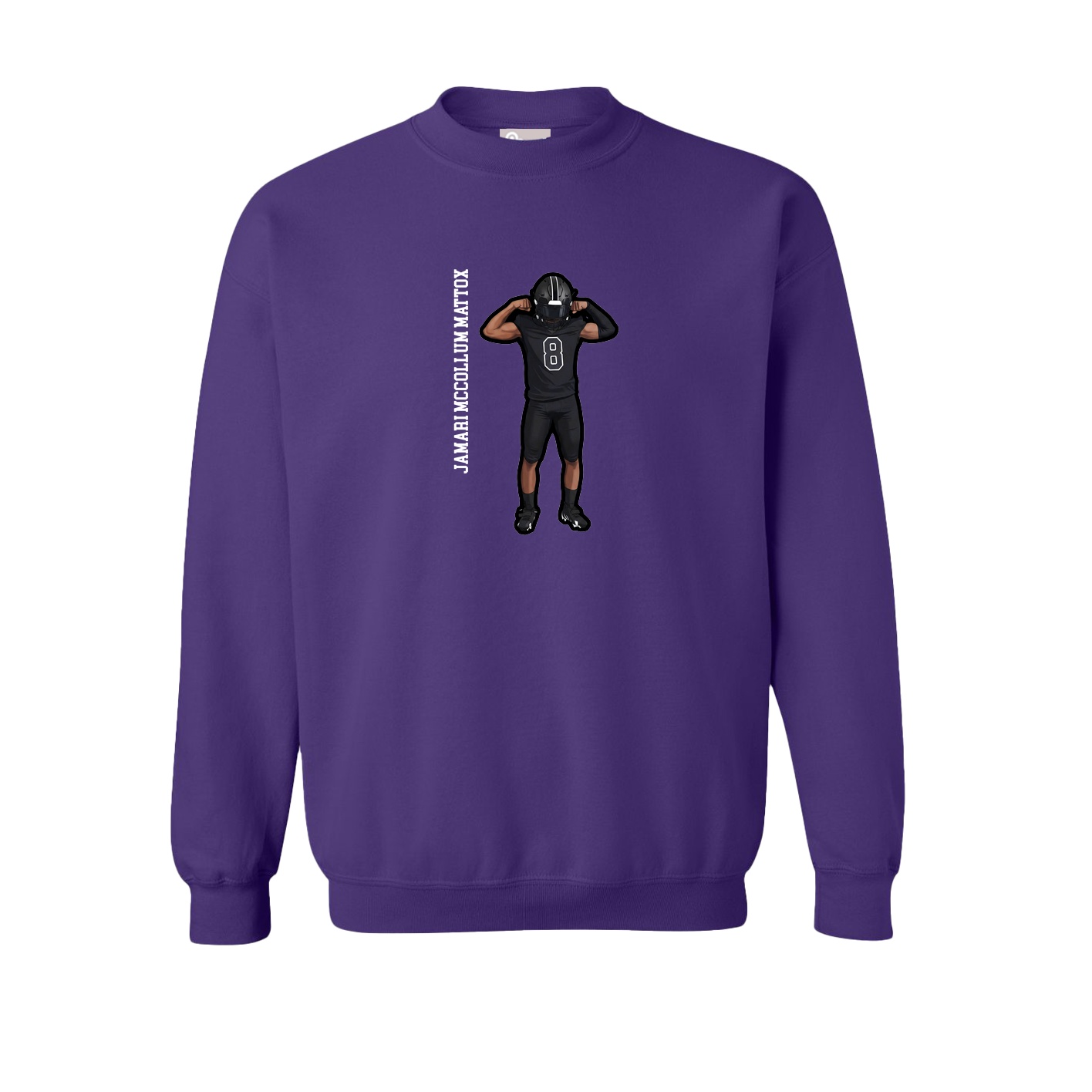 Fleece Crew — Name Vertical in Purple