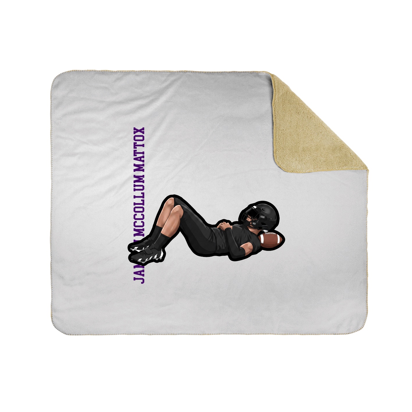 Throw Blanket — Name Vertical in White