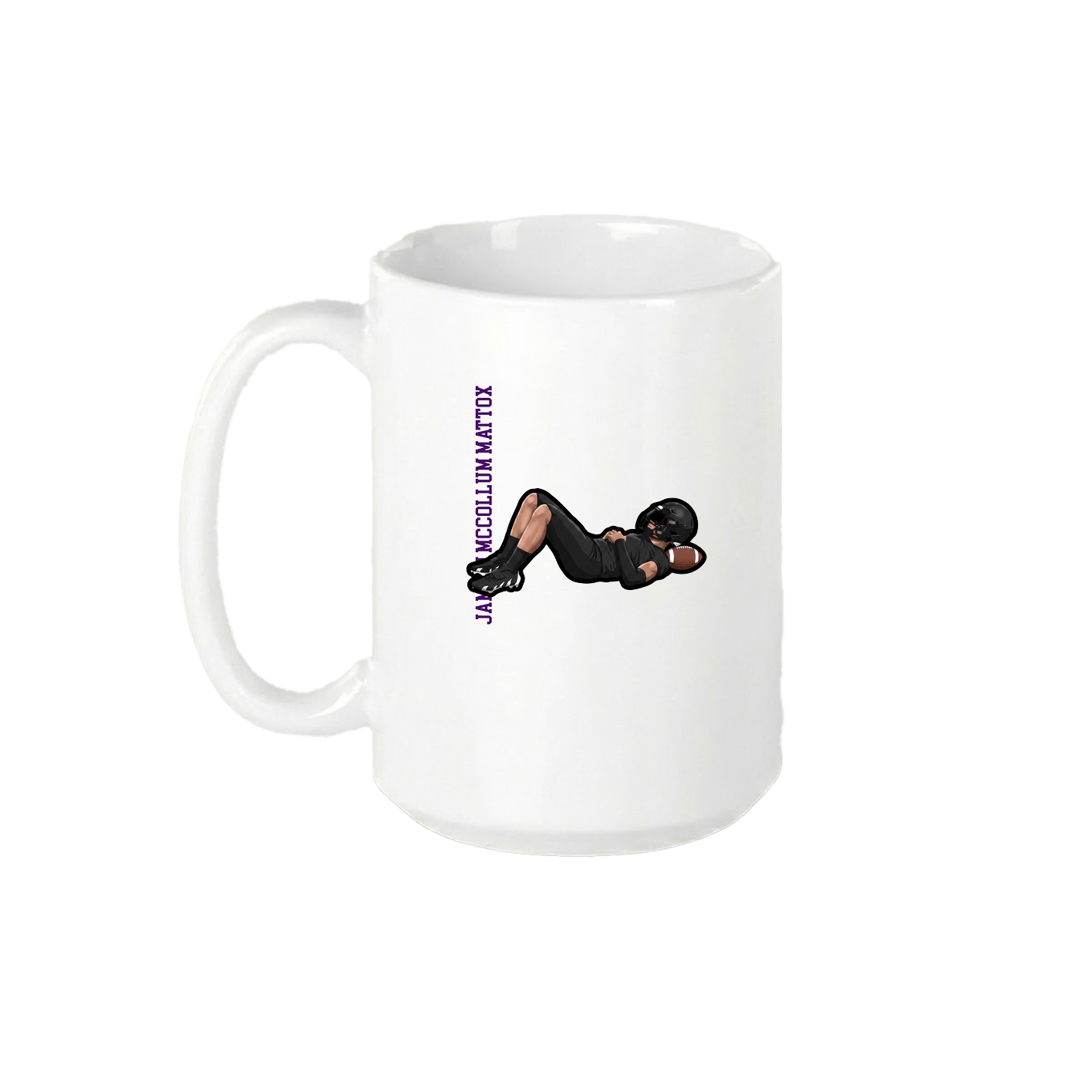 15oz Coffee Mug — Name Vertical in White