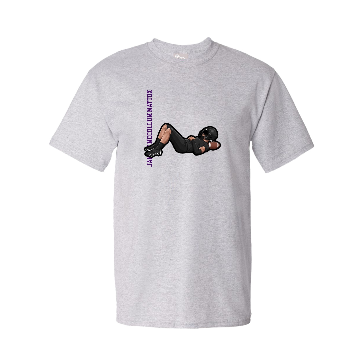 Tee — Name Vertical in Grey