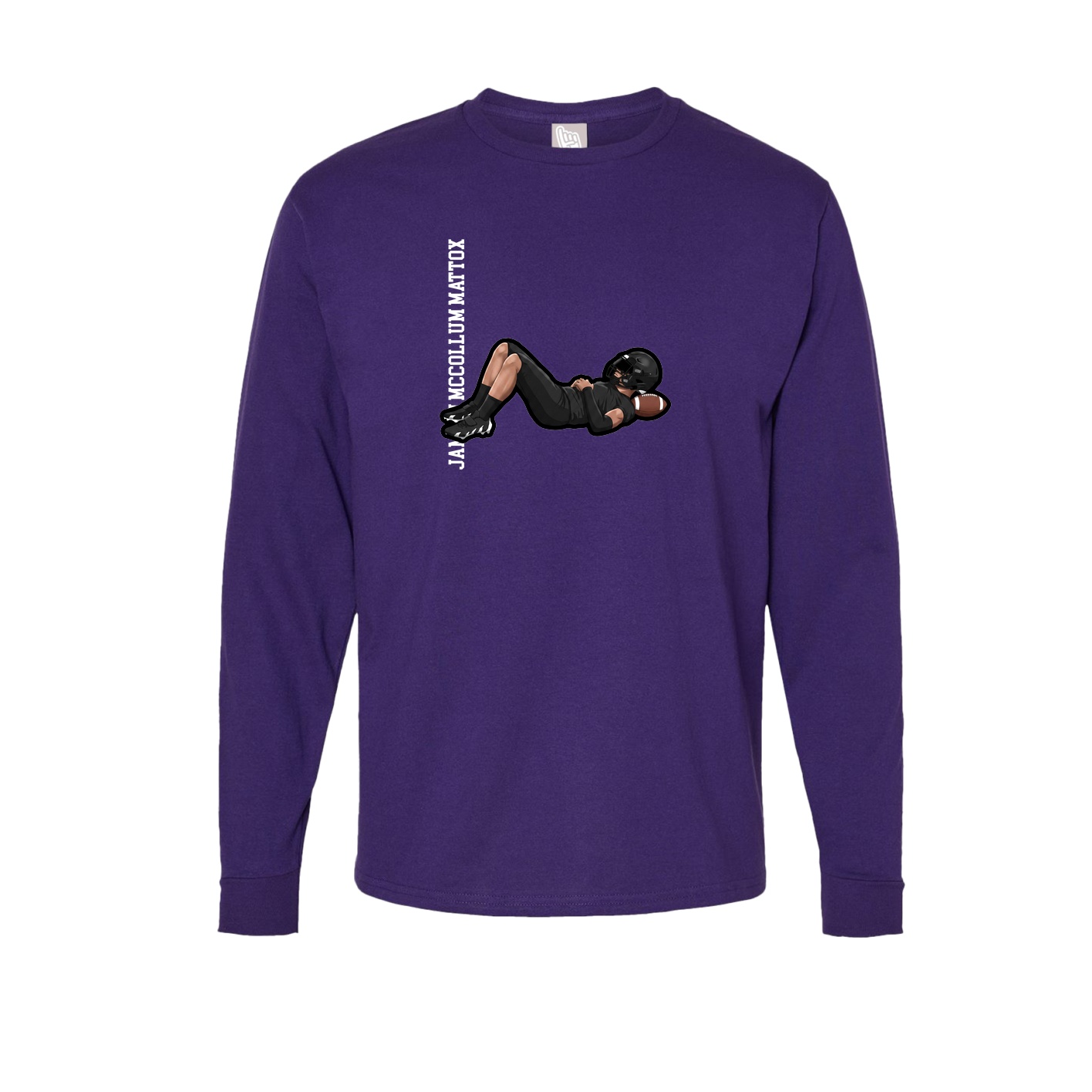 Long Sleeve Tee — Name Vertical in Purple