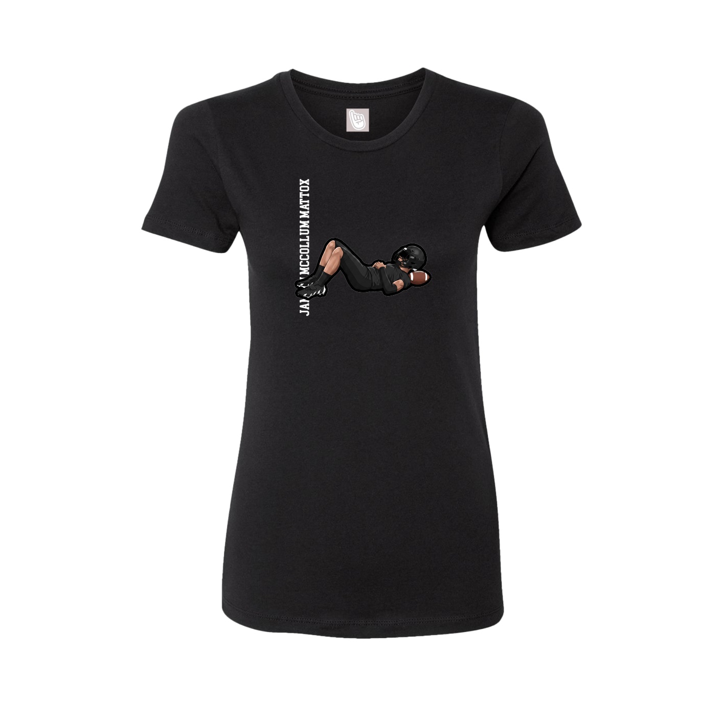 Womens Tee — Name Vertical in Black