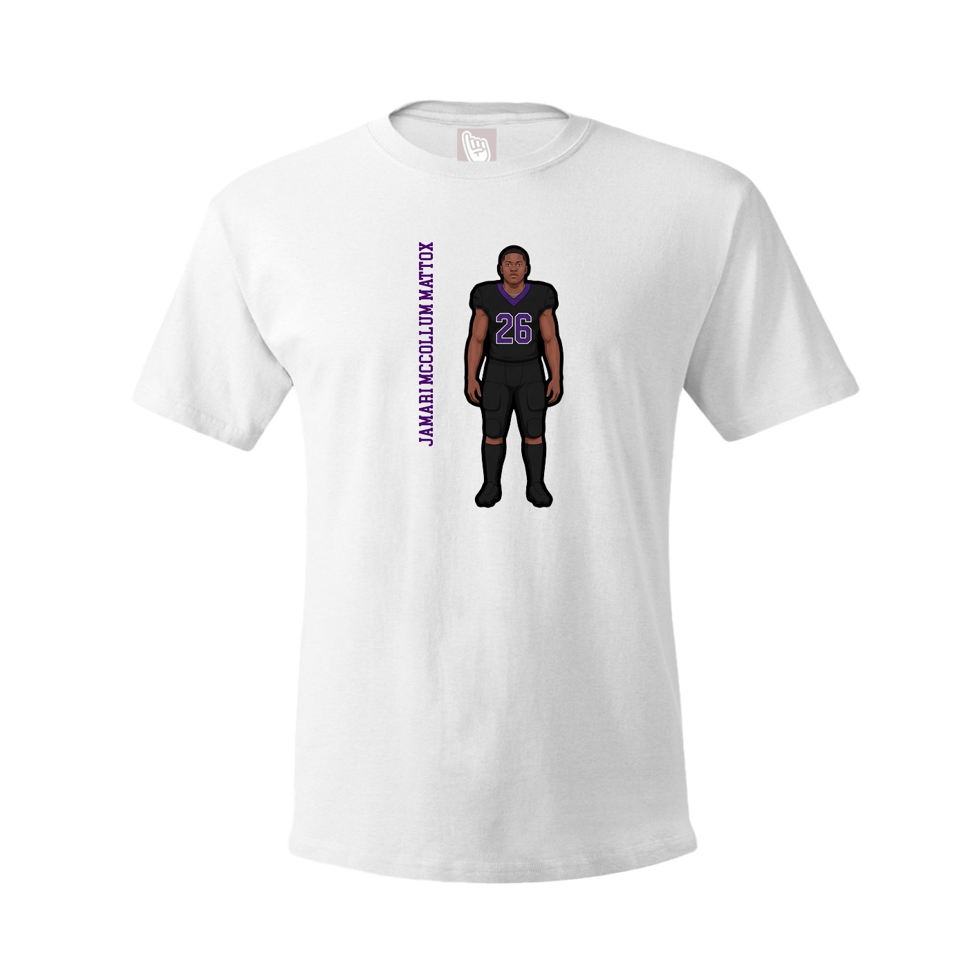 Youth Tee — Name Vertical in White