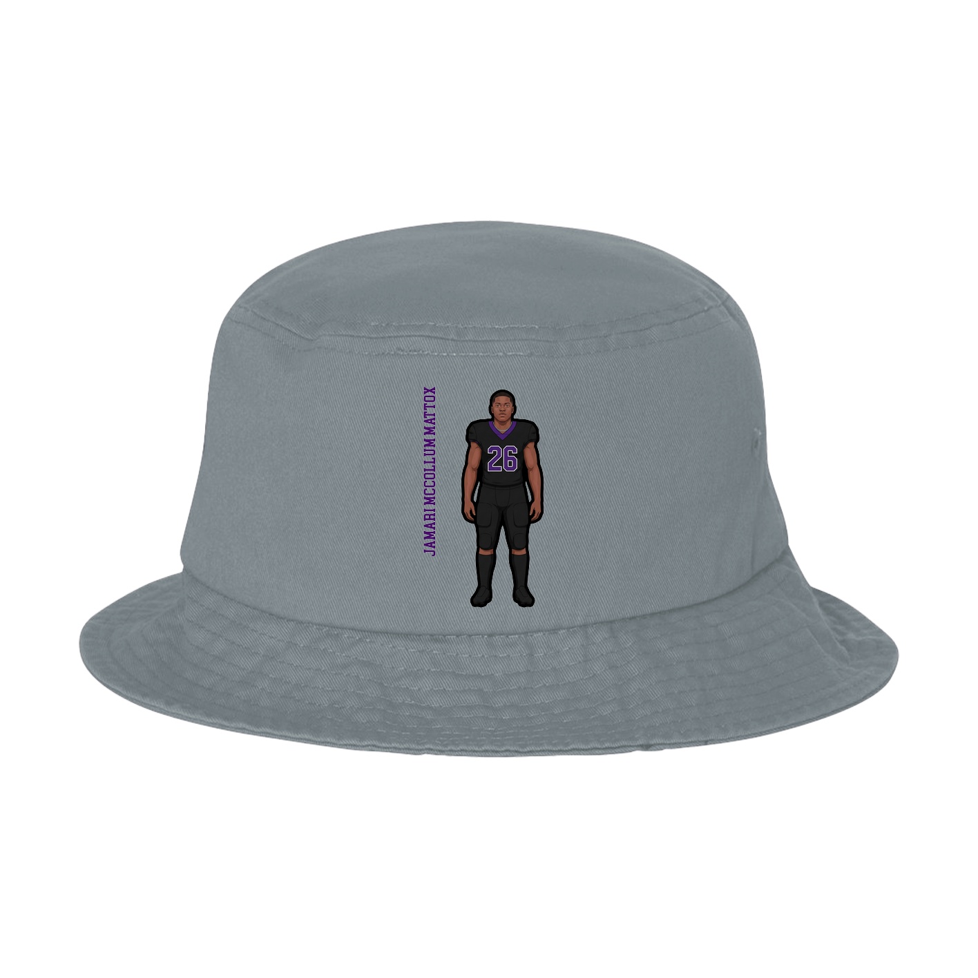Bucket Cap — Name Vertical in Grey