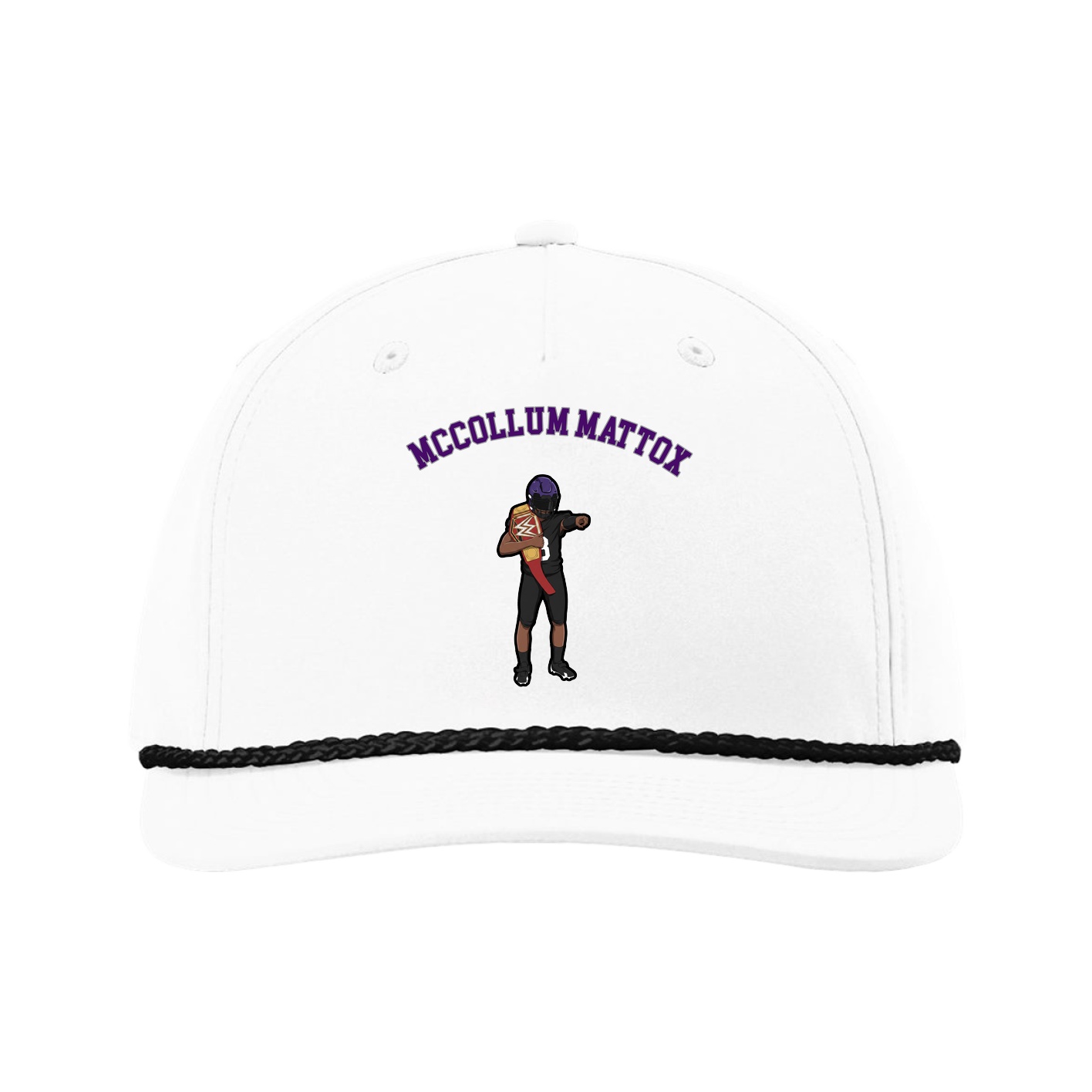 Five-Panel Classic Rope Cap — Shirsey Arch in White