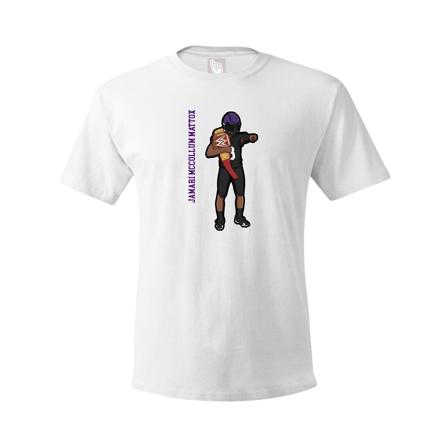 Tee — Name Vertical in White