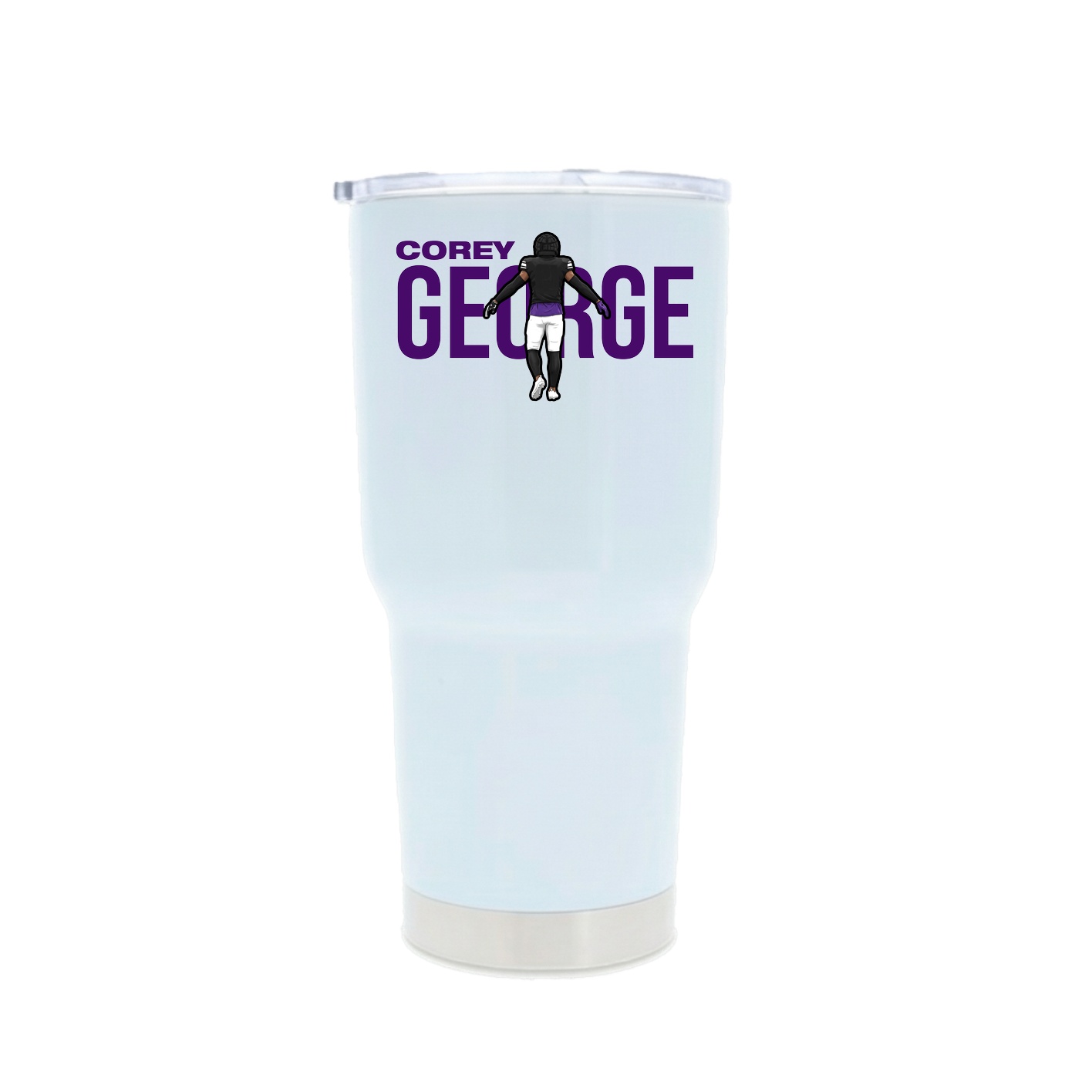 30oz Stainless Steel Tumbler — Player Name in White