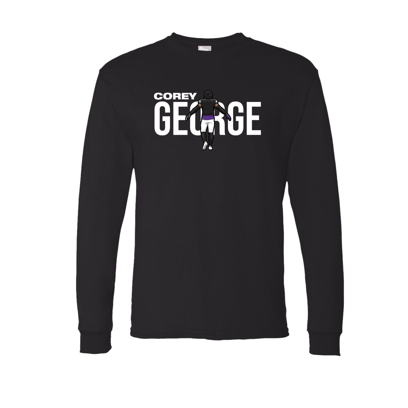 Long Sleeve Tee — Player Name in Black