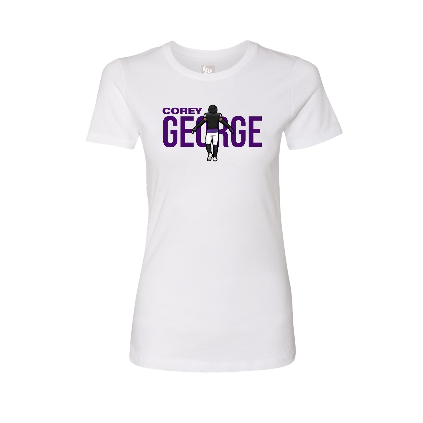 Fitted Women's Tee — Player Name in White