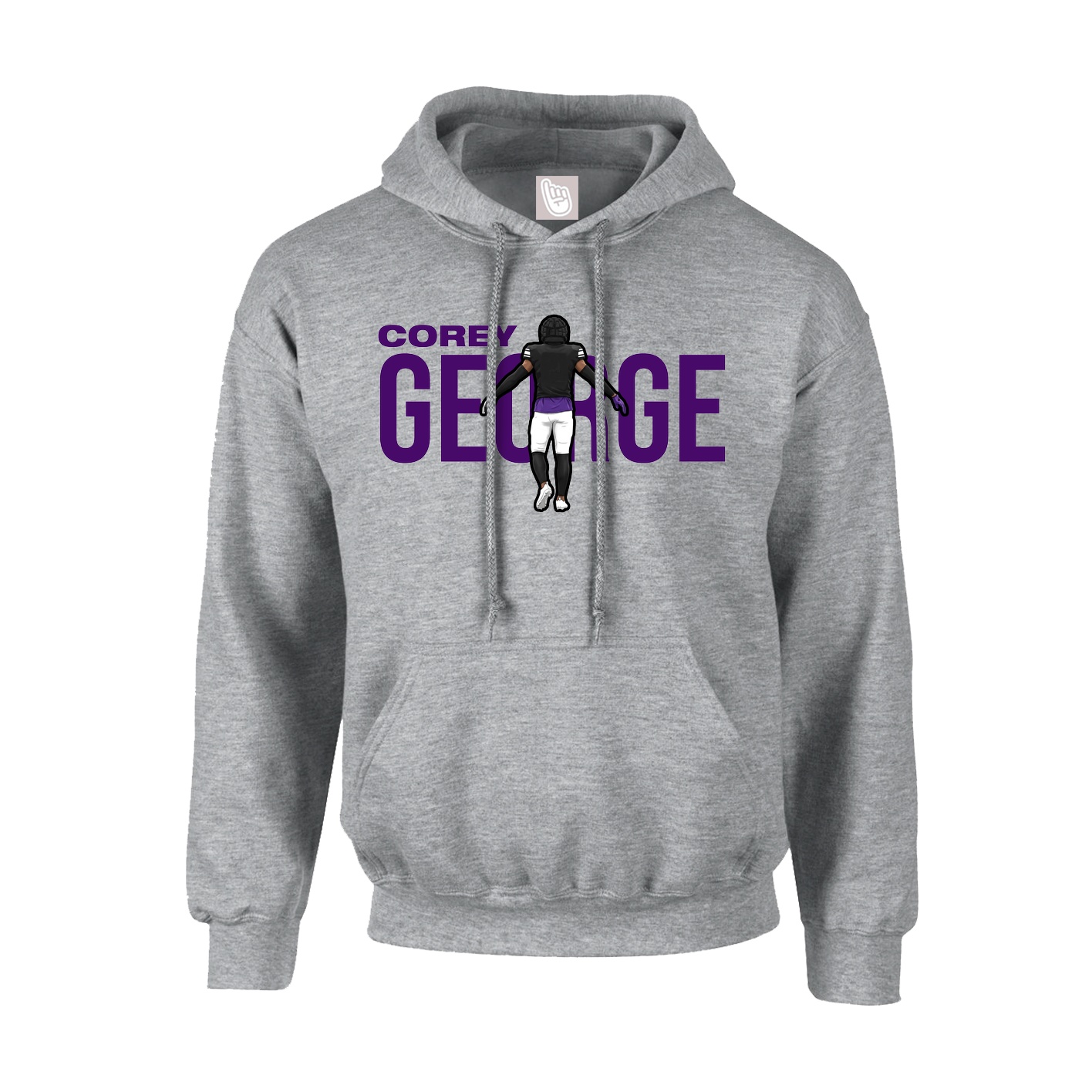 Youth Hoodie — Player Name in Grey