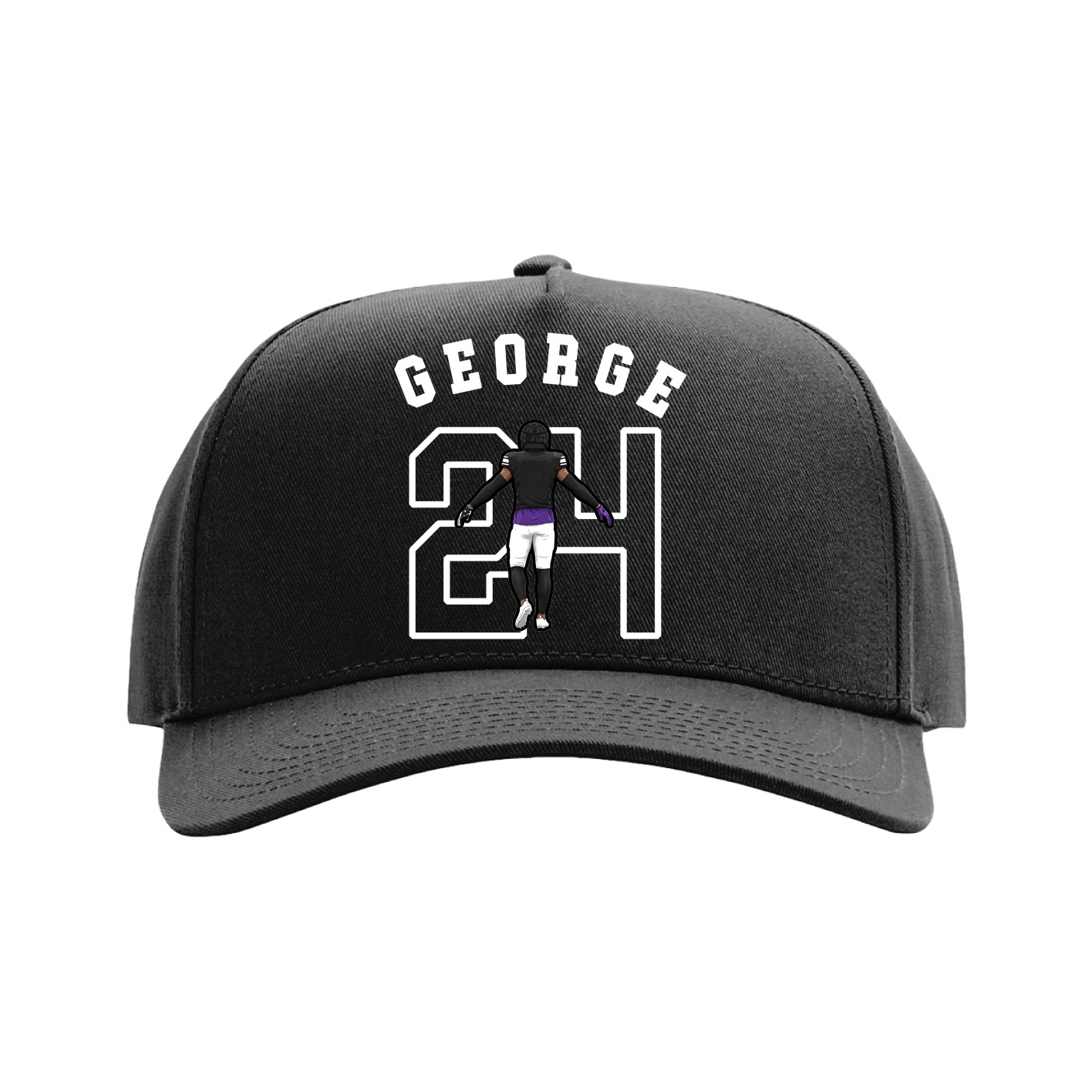 Full Fabric Five-Panel Champ Cap — Shirsey Arch in Black