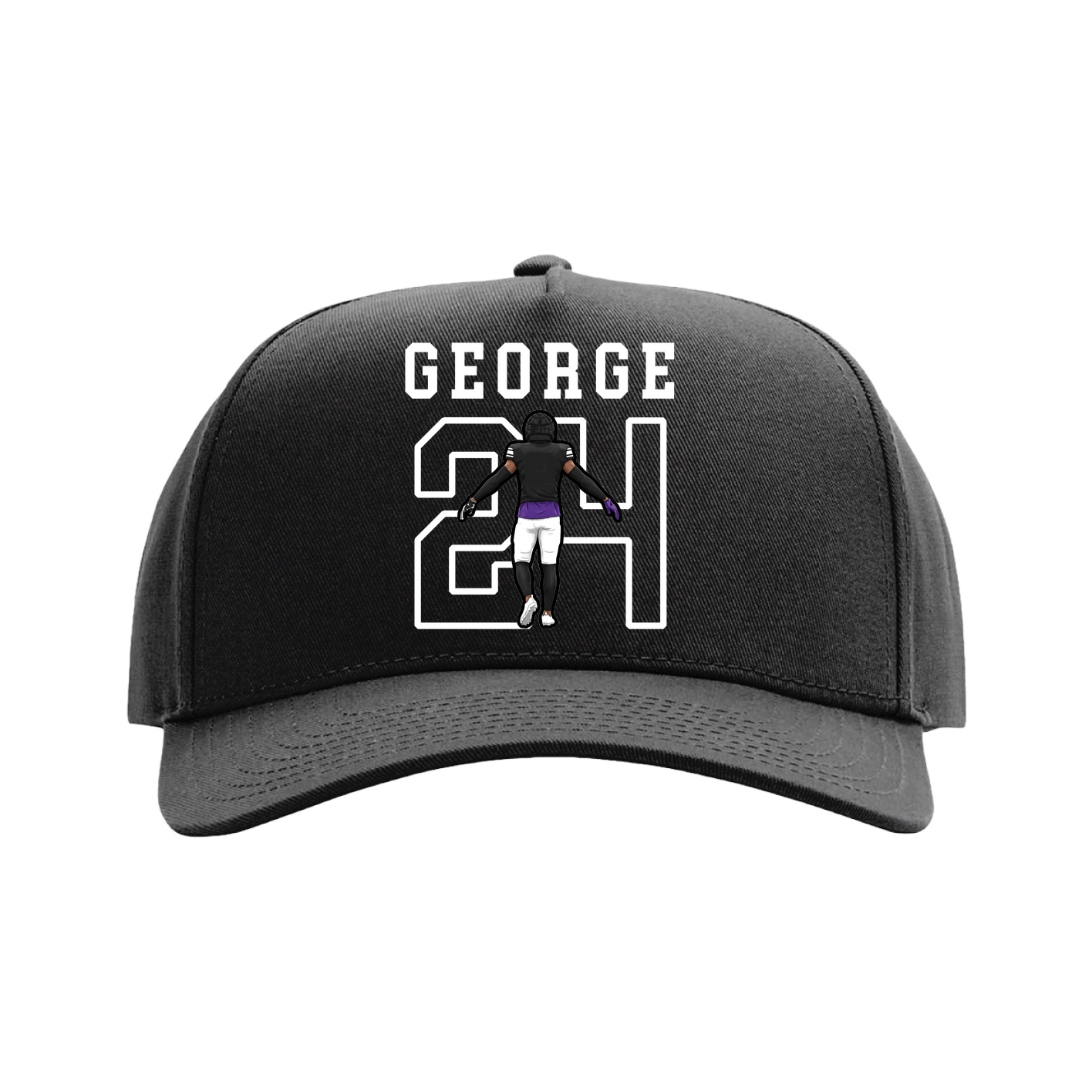 Full Fabric Five-Panel Champ Cap — Shirsey in Black