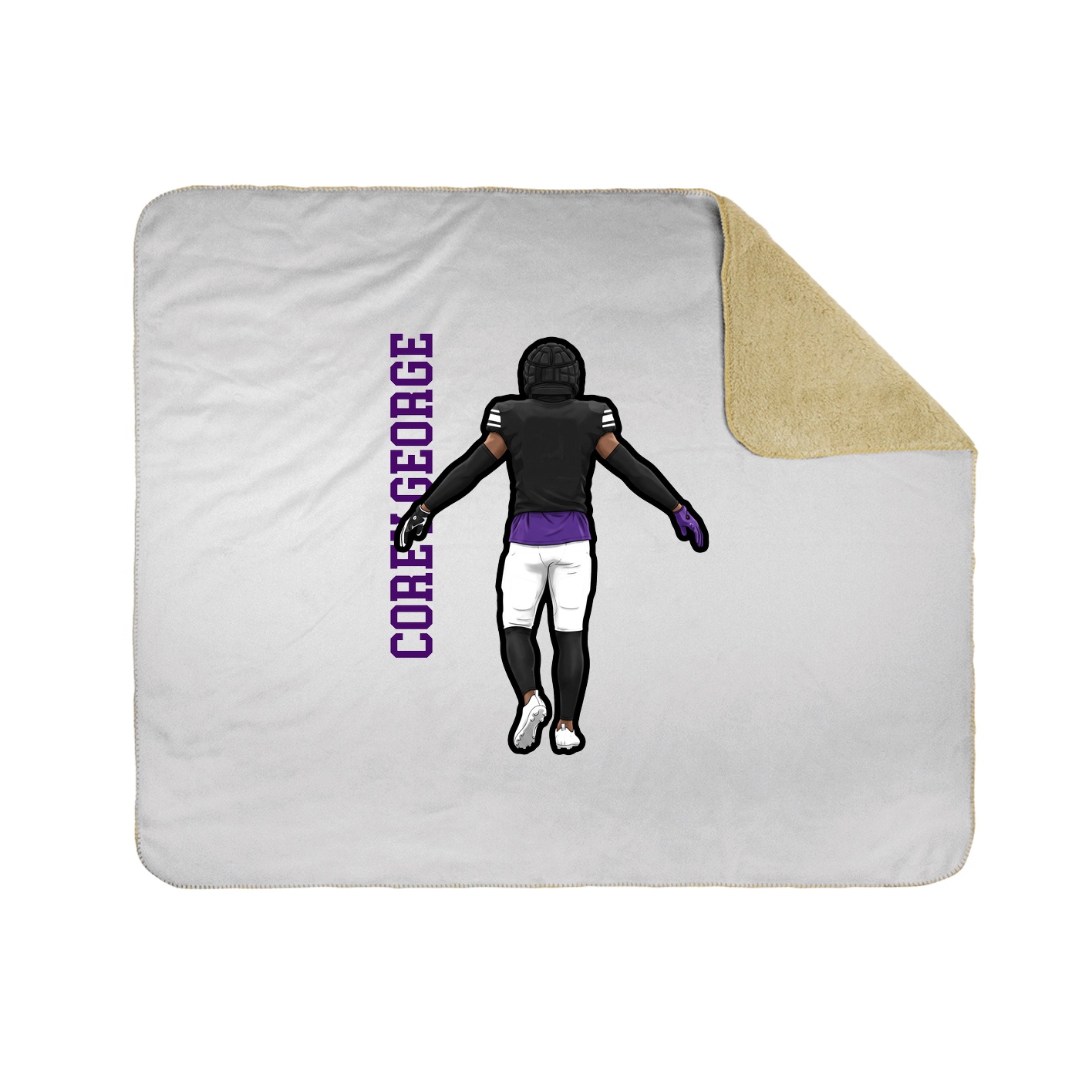 Throw Blanket — Name Vertical in White